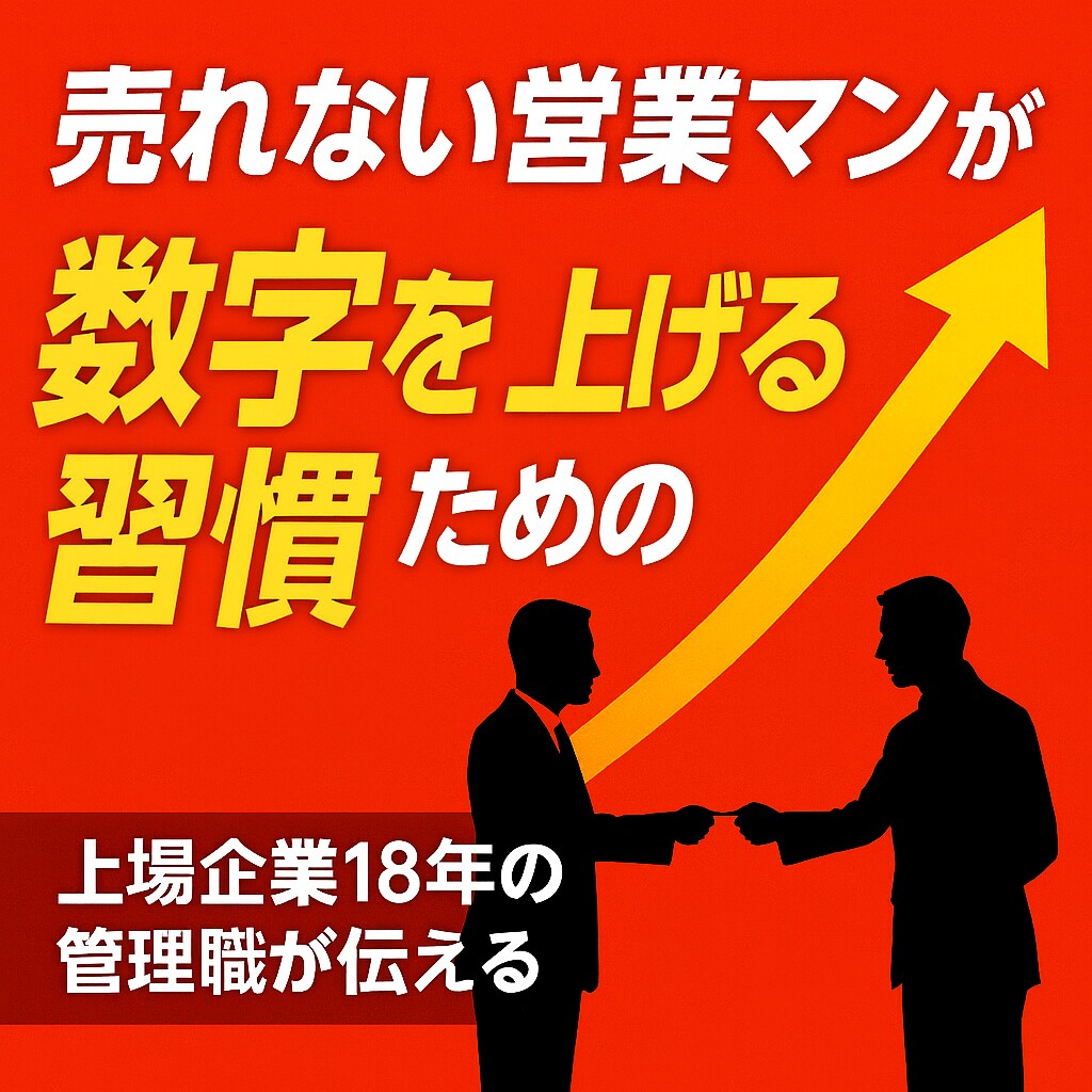 売れない営業マンが売れる営業マンになる習慣伝えます 数字の悩み!上場企業18年の管理職が伝える“効果的な習慣術” イメージ1
