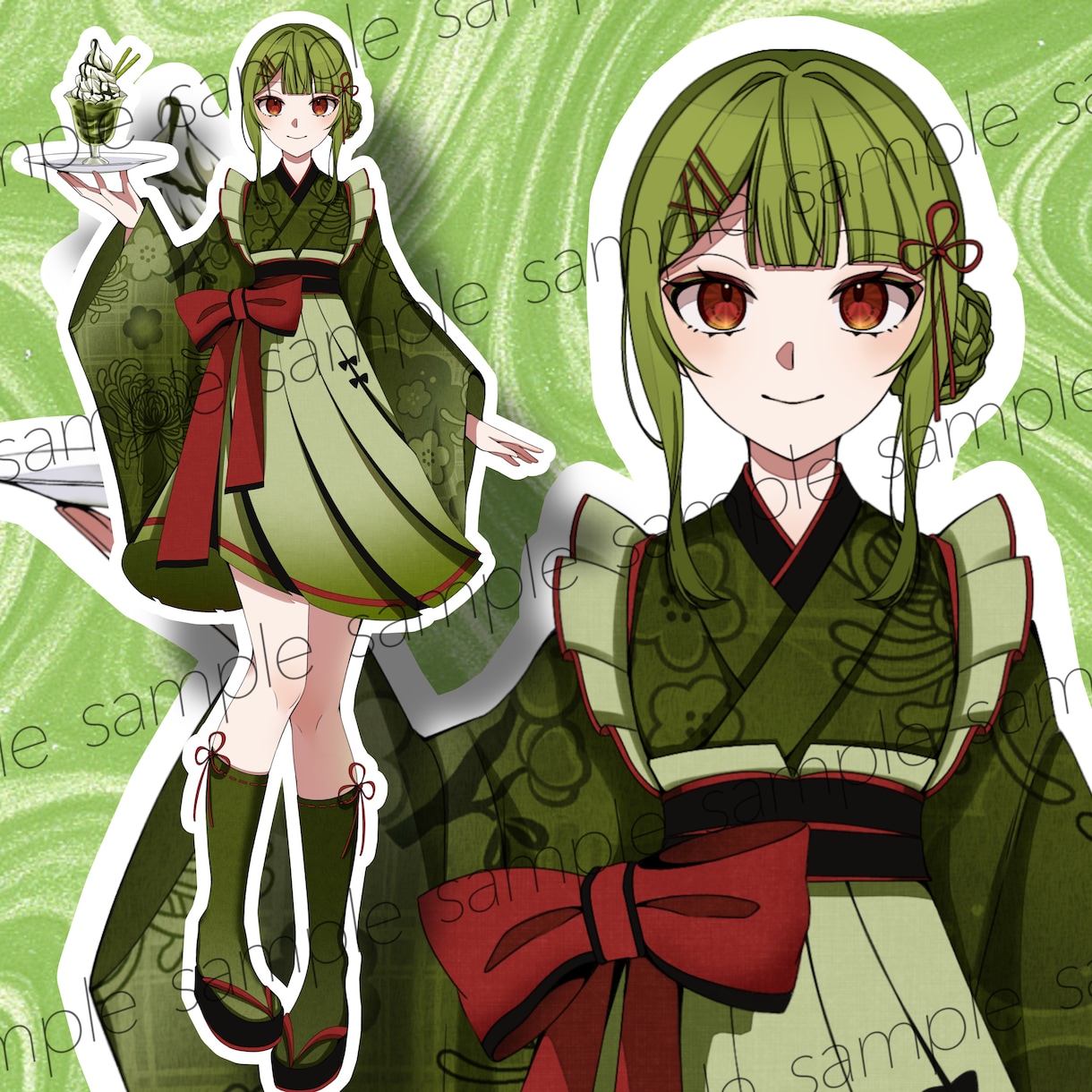 1点物！抹茶の女の子の立ち絵を販売します IRIAMやTRPGなど用途様々！ イメージ1