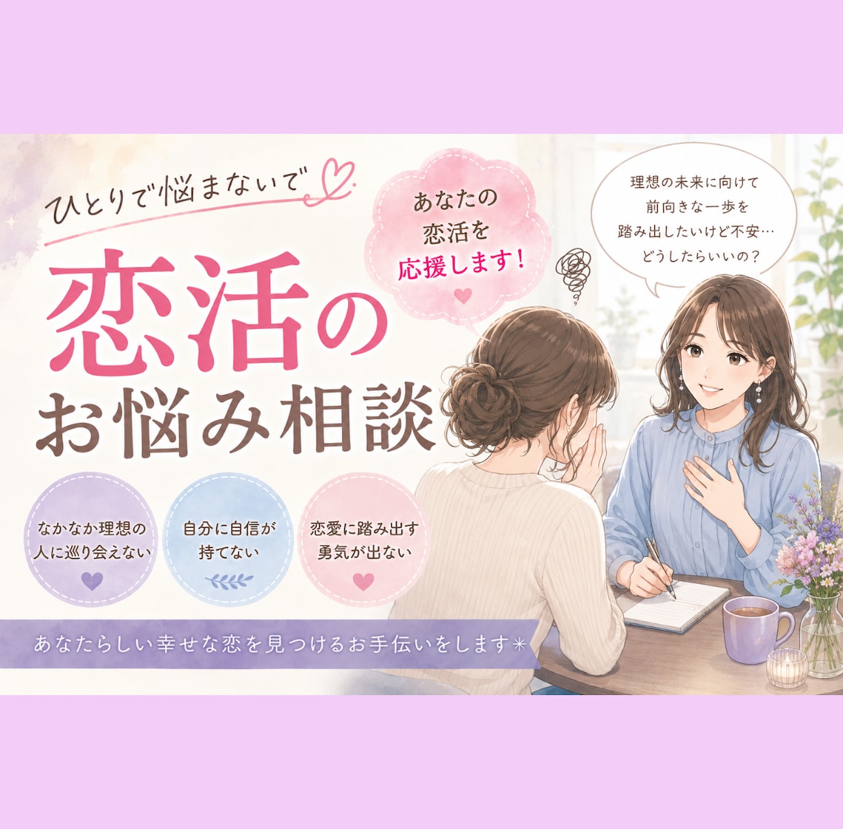 婚活の相談相手。親身に寄り添いアドバイスします リアルな友人にはちょっと相談しずらい…辛い…疲れたなど イメージ2