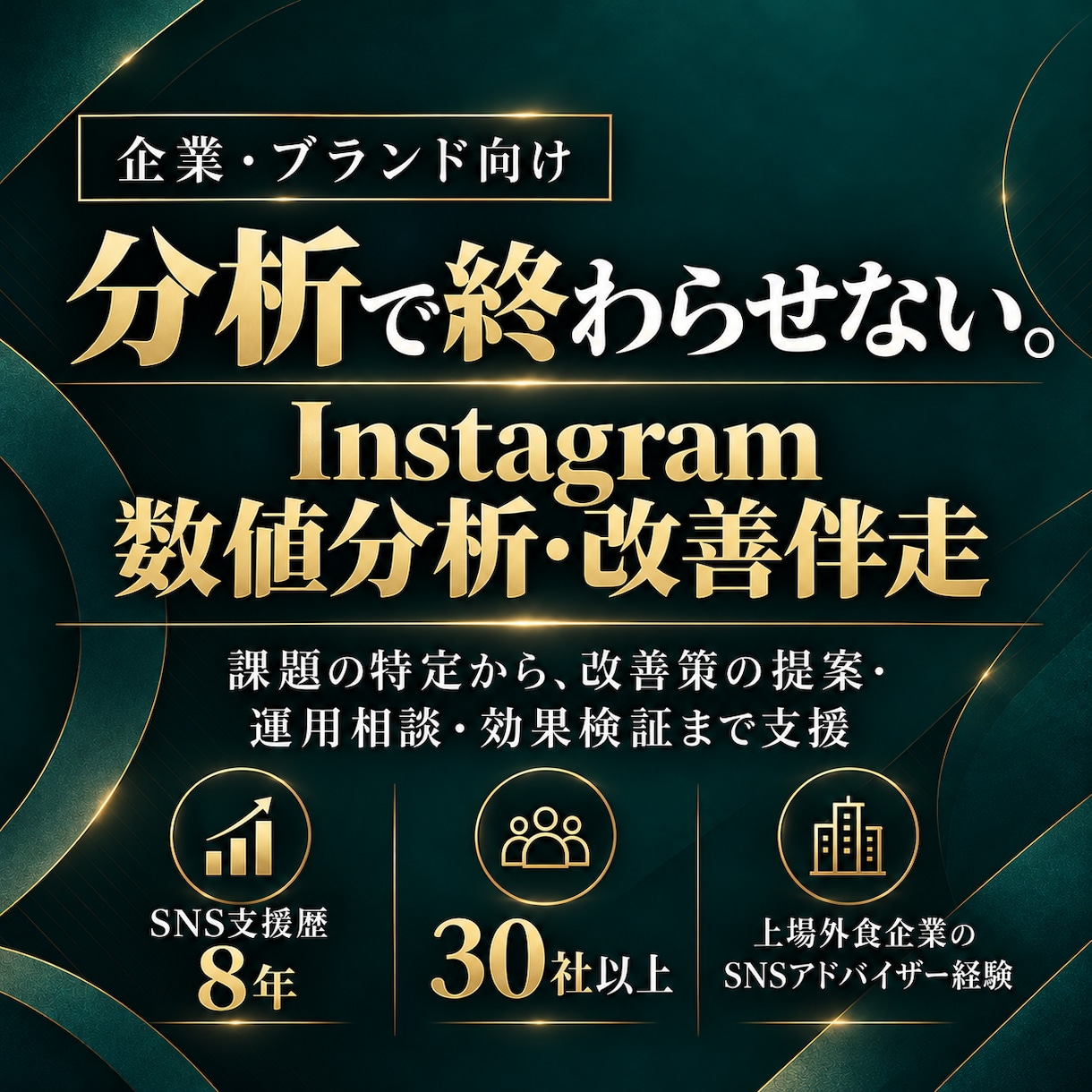 成果につなぐ｜インスタ数値分析・改善に伴走します 分析で終わらせない。改善策の提案・運用相談・効果検証まで支援 イメージ1