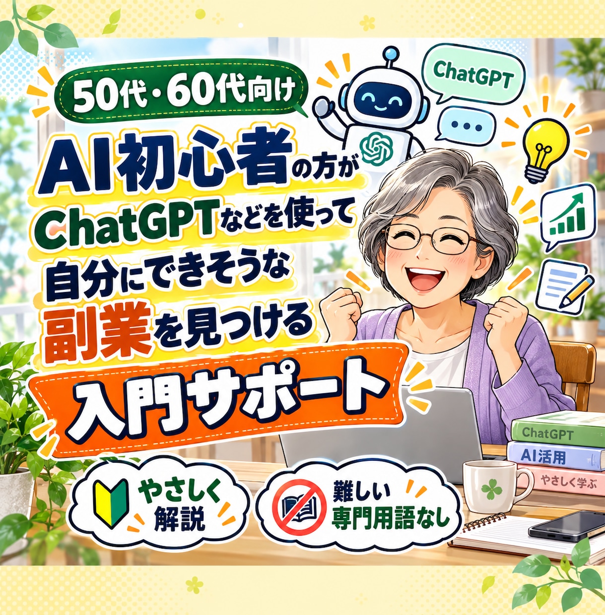 60代からのAI副業をやさしくサポートします ChatGPT初心者でも安心。経験を副業に変える第一歩！ イメージ3