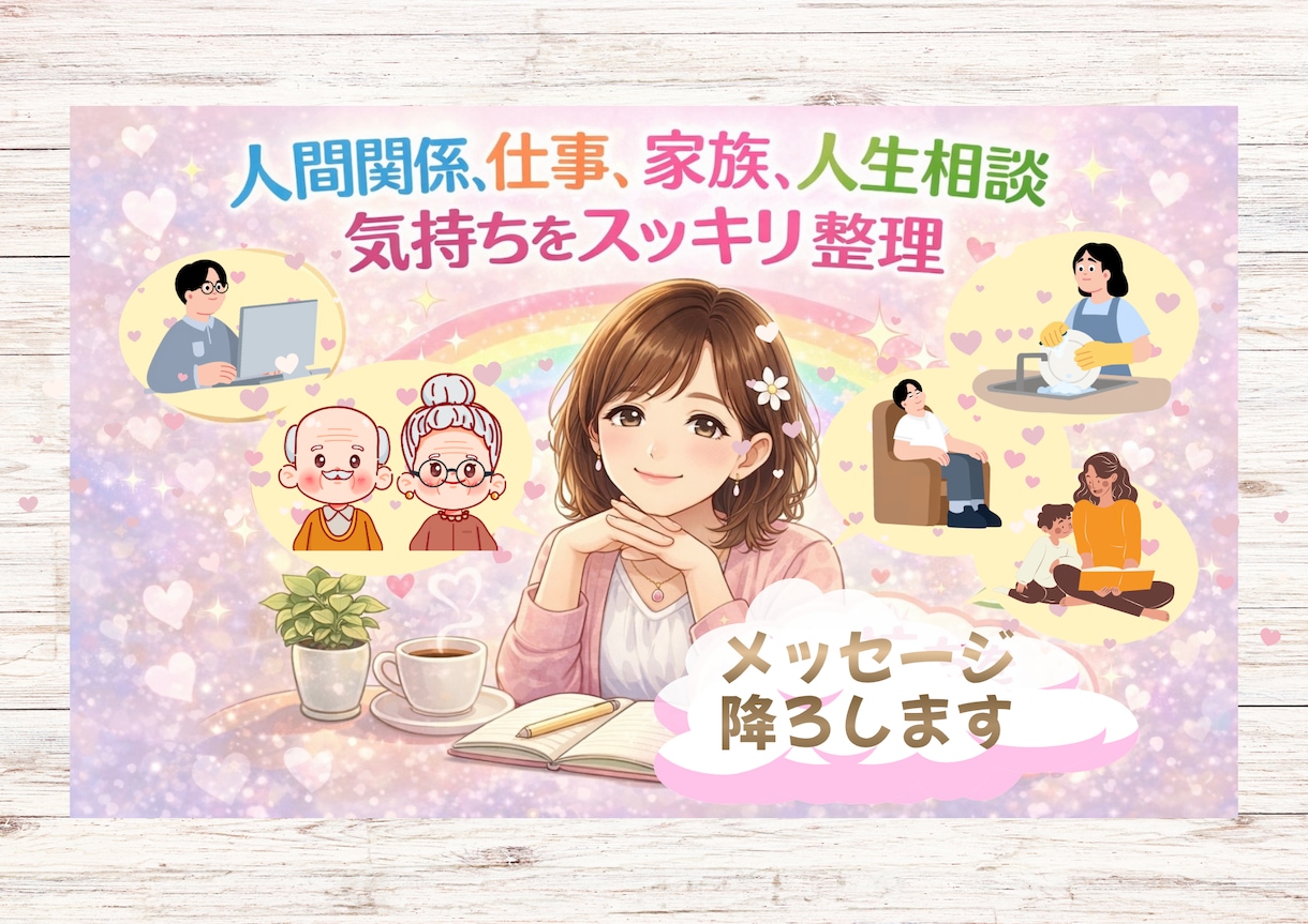 お悩み｜メッセージ降ろします 仕事、家族、親子、人間関係、恋愛、「腑に落ちた」最後は笑顔に イメージ2