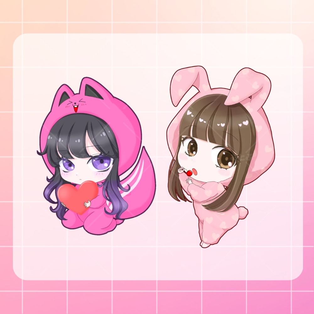 アクキーやステッカーに♡商用可SDキャラ描きます もちっと♡ちびもちフォルムが可愛いミニキャラを丁寧に描きます イメージ6