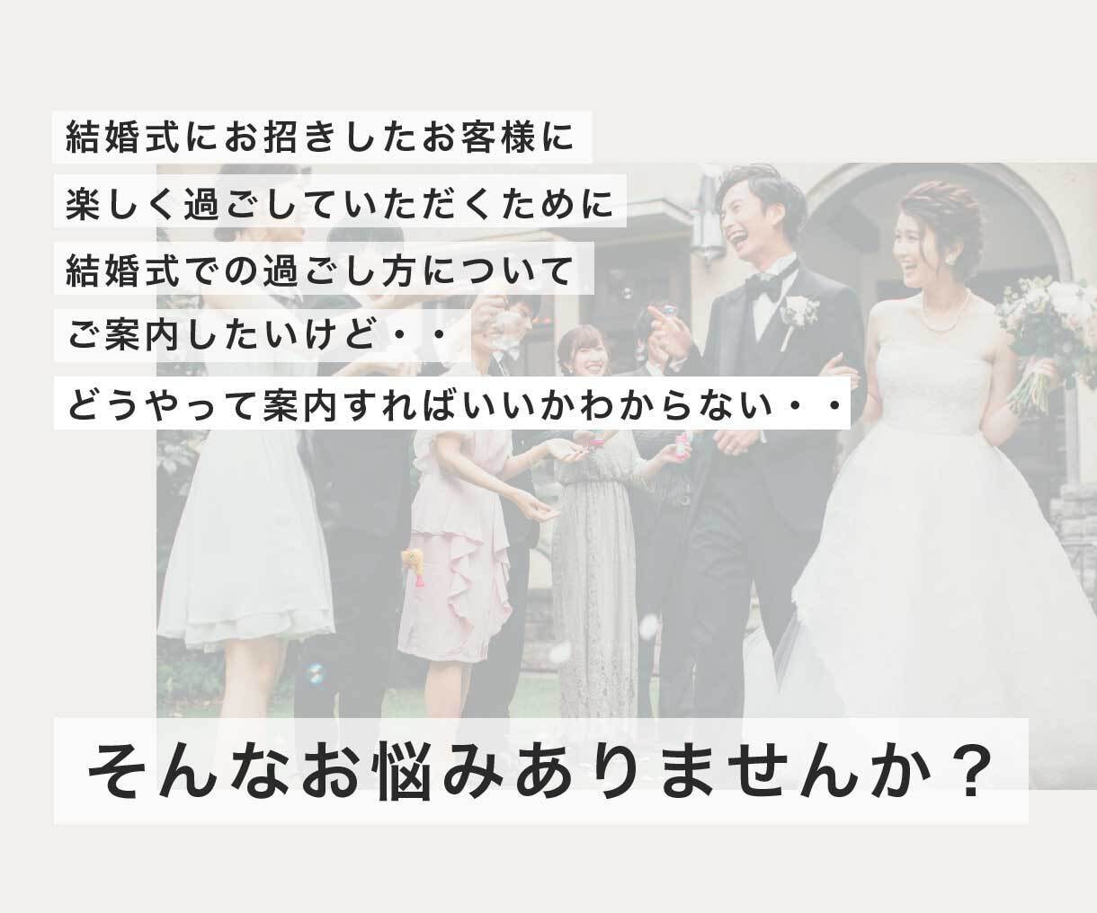 爆笑オープニング！！『開演前のお願い』制作します ゲストをイジって式場を爆笑の渦に！特別なナレーション入りです イメージ2