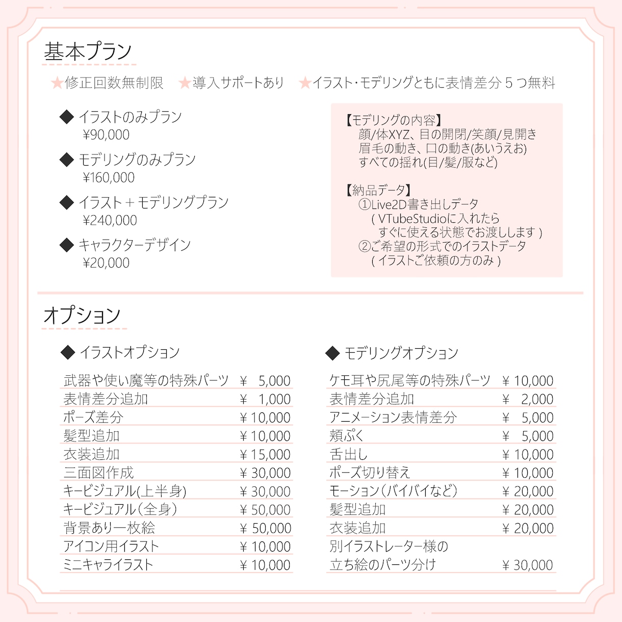 高可動域VTuber✨全工程制作します キャラデザ持ち込みやイラストのみモデリングのみもOK！ イメージ2