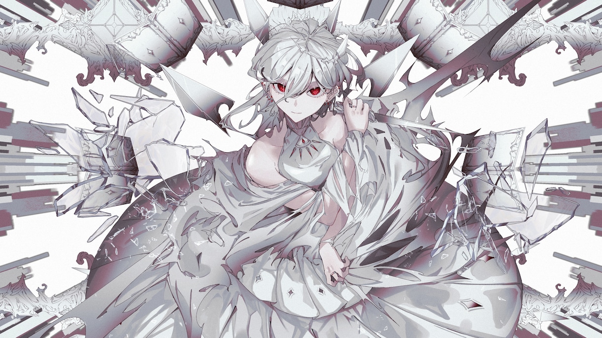 一枚絵制作！歌ってみたなどのイラストを描きます 目を惹く構図、綺麗な色使いならお任せください！ イメージ4