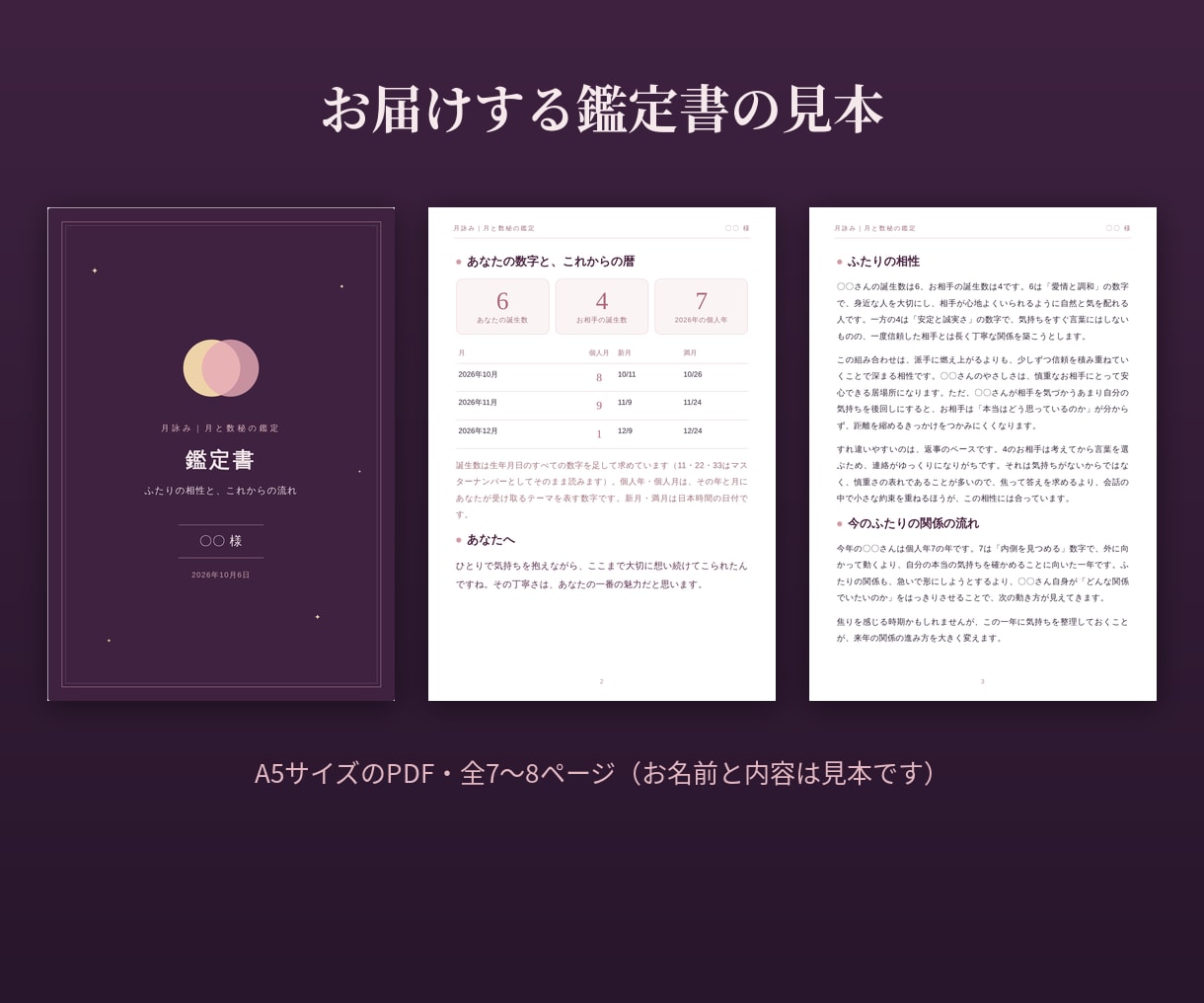 片思い・恋の相性とふたりの未来を数秘術で鑑定します 怖がらせない、甘やかさない。次の一歩が決まる恋愛鑑定 イメージ2