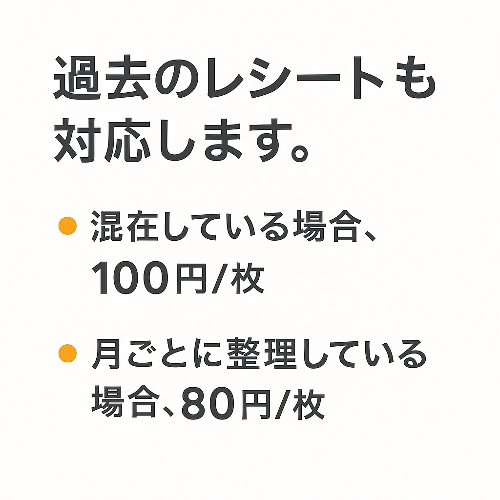 レシートを1ヶ月分ずつExcelにします / 用途を記載して3枚１組ずつ写メ送信/ 確定申告対策に イメージ4