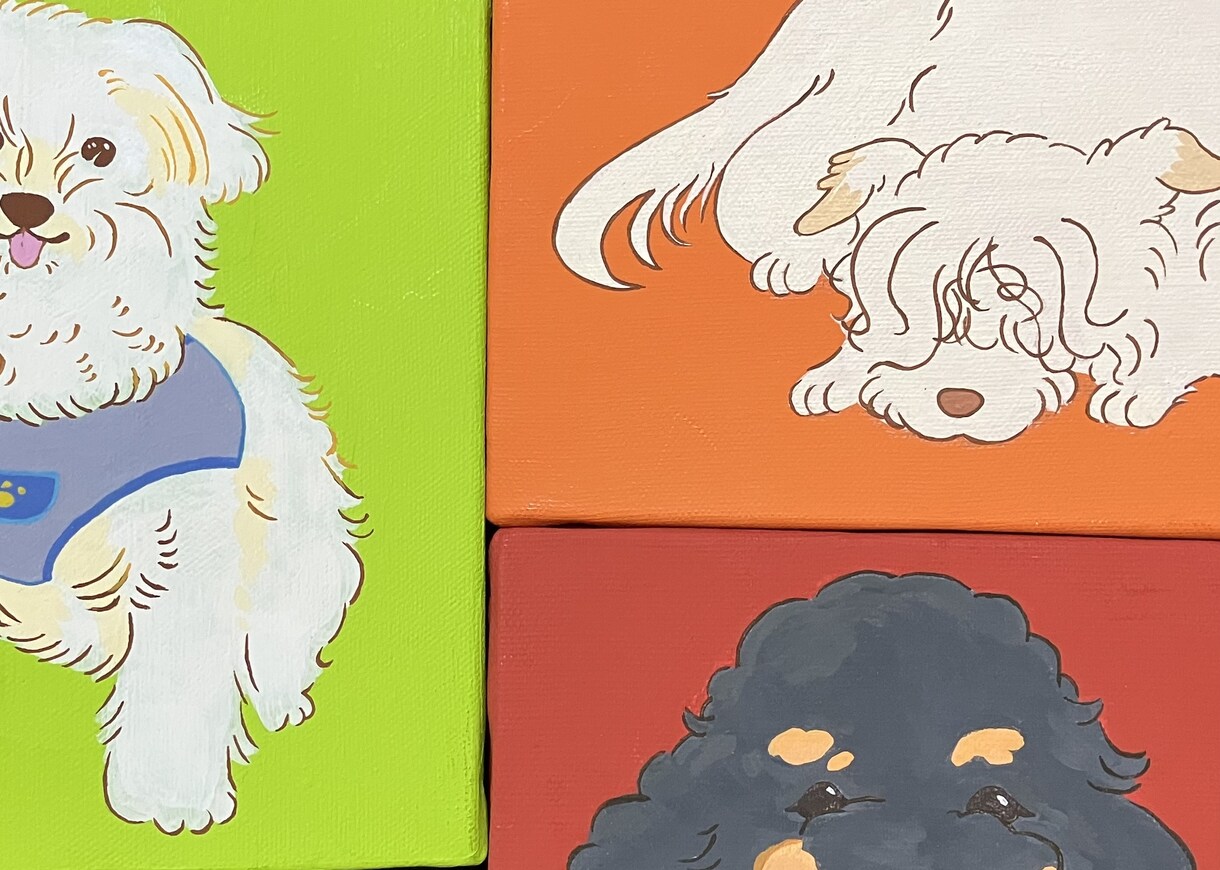 F0サイズアクリル画！ペットのイラスト描きます ペット(犬猫以外も可)をアクリル絵の具で描きます！ イメージ2
