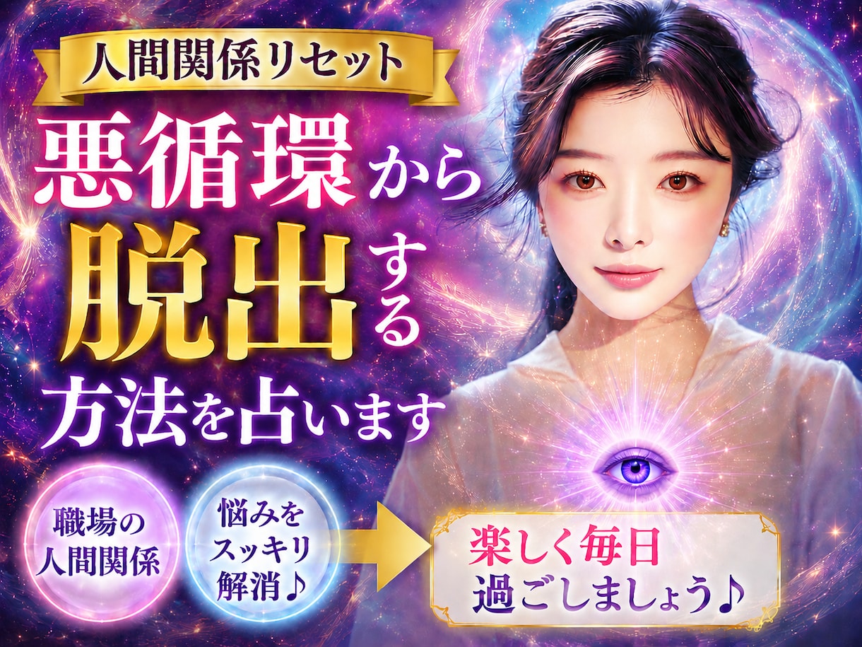 人間関係リセット／悪循環から脱出する方法を占います 職場の人間関係の悩みをスッキリ解消♪楽しく毎日過ごしましょう イメージ1