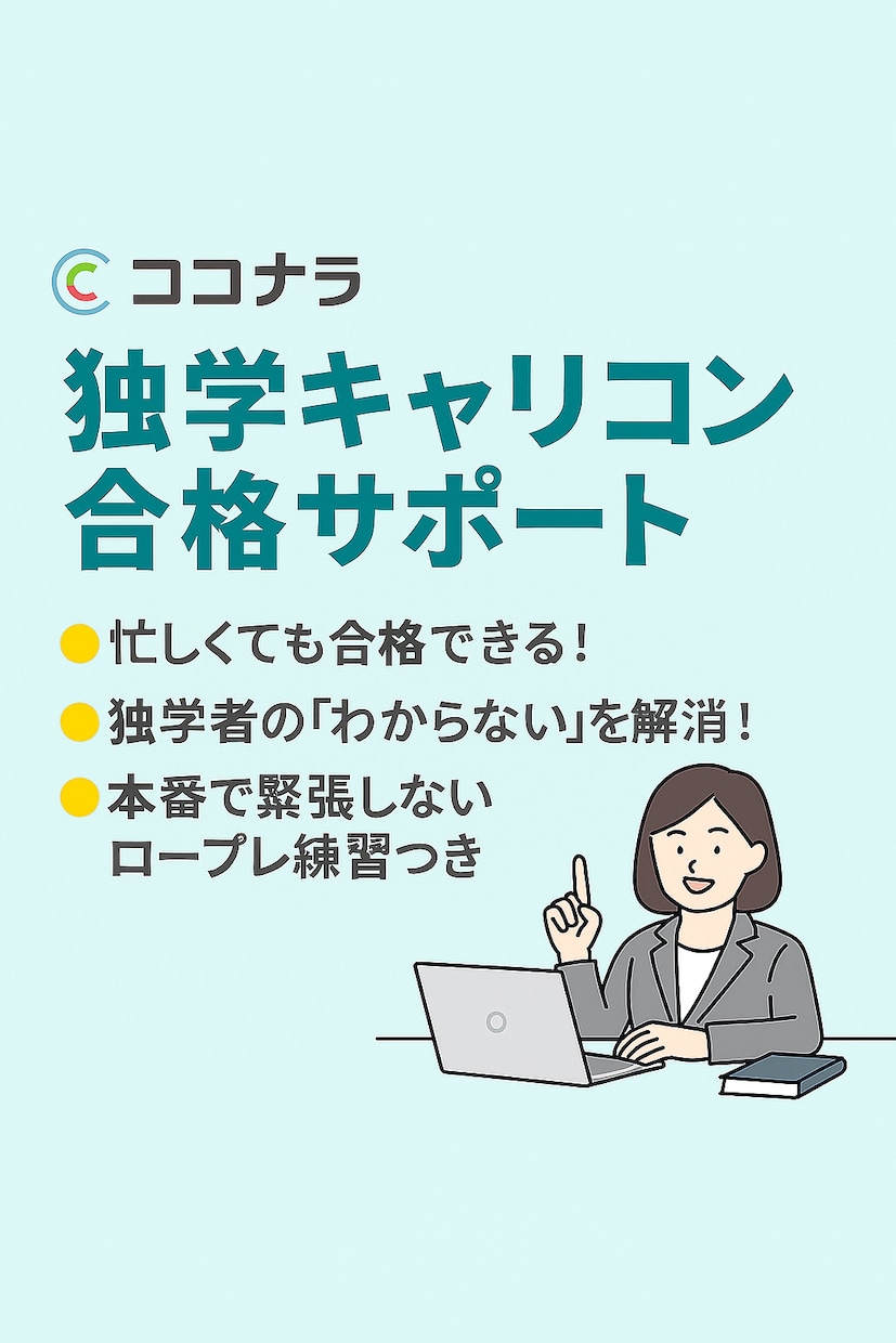 独学キャリアコンサルタント取得を全力で応援します キャリアコンサルタントが学習計画〜実技対策まで丁寧にサポート イメージ2