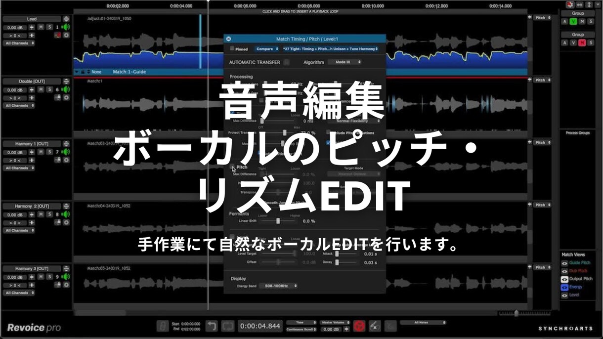 音声編集/ボーカルのピッチ・リズムetc調整します Melodyne5・Auto-Tuneを使用し手作業にて修正 イメージ1