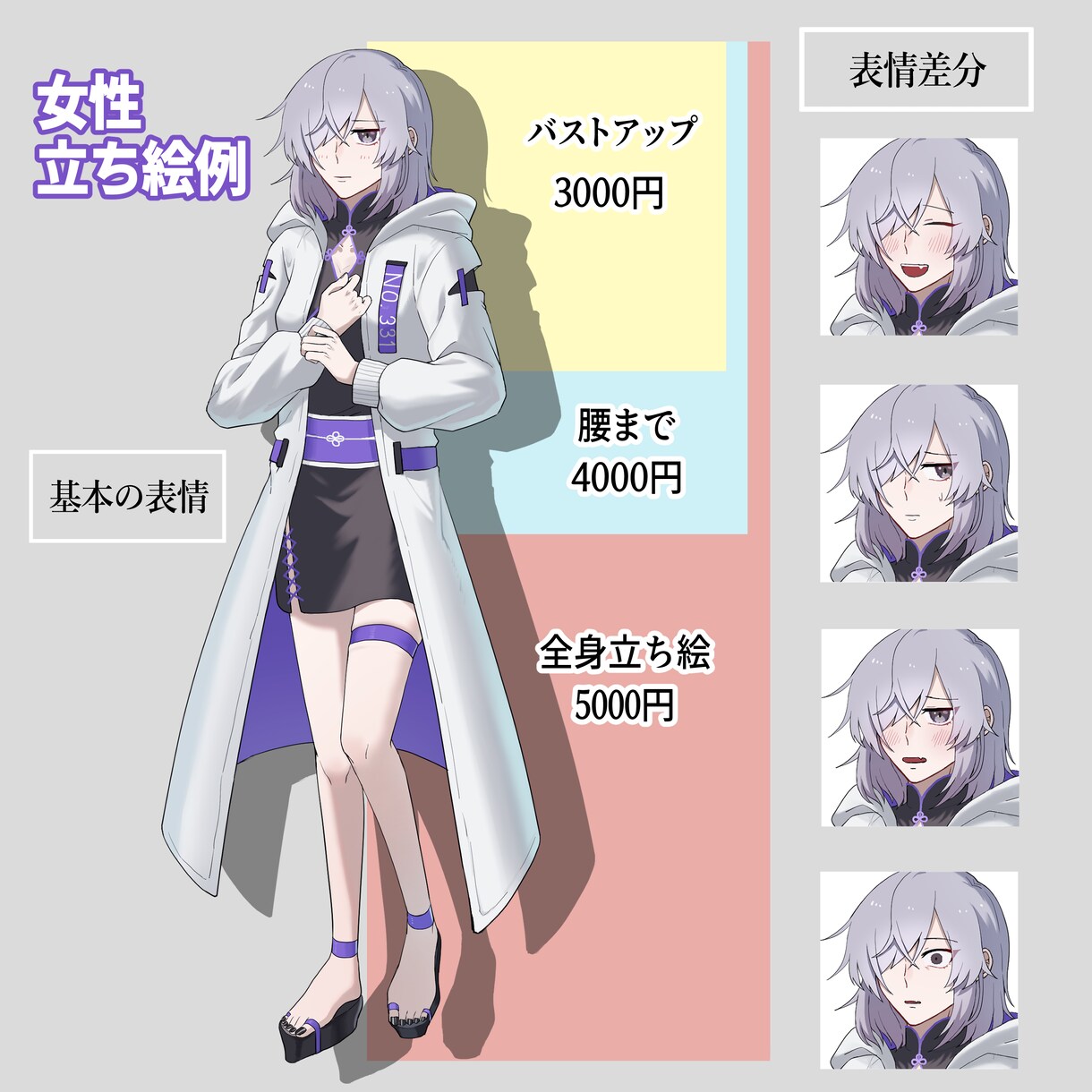あなたの創作キャラの立ち絵制作します 修正無制限でフリゲ、アイコン、TRPG等に使えるイラスト イメージ3