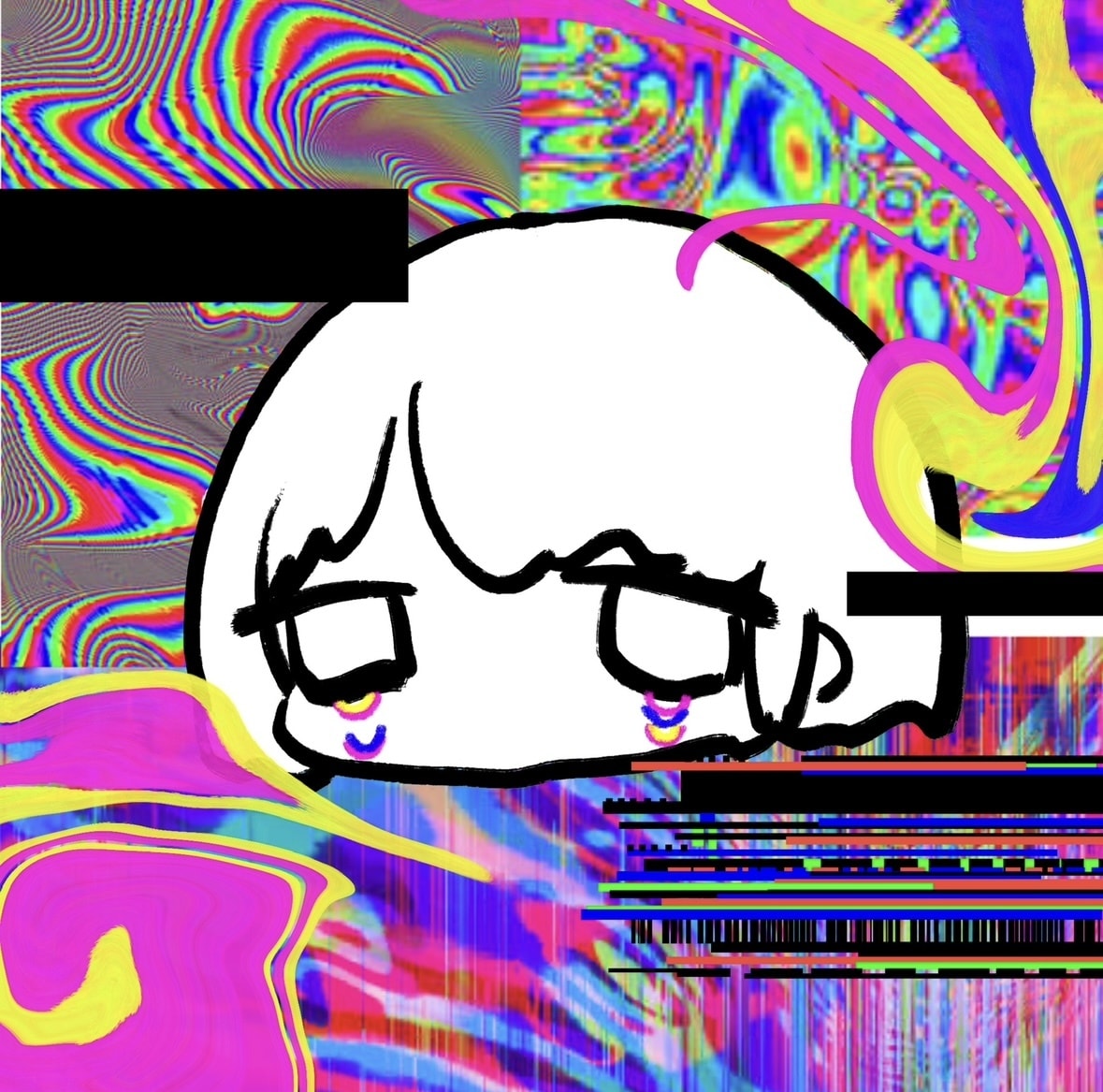 サイケデリックでガツンと目を引く絵を描きます サイケデリックでケミカルな世界観にポップな人物イラスト イメージ1