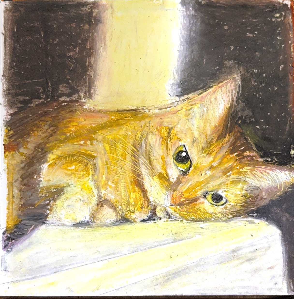 お気に入りの写真をもとにペットの肖像画を描きます オイルパステルでペットちゃんの表情や温度感を大切に描きます イメージ1