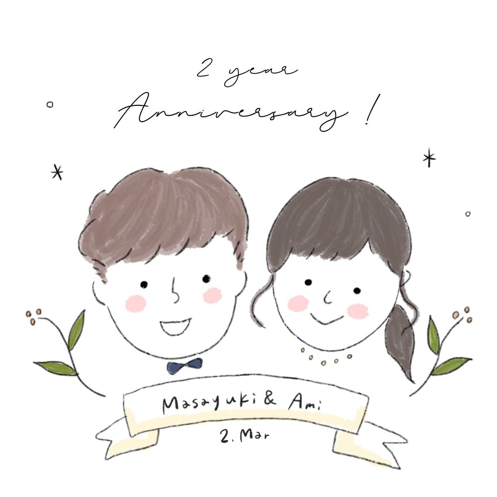 受注制作／ゆるふわ似顔絵描きます データ納品！結婚式のサンクスタグにおすすめ！ イメージ2