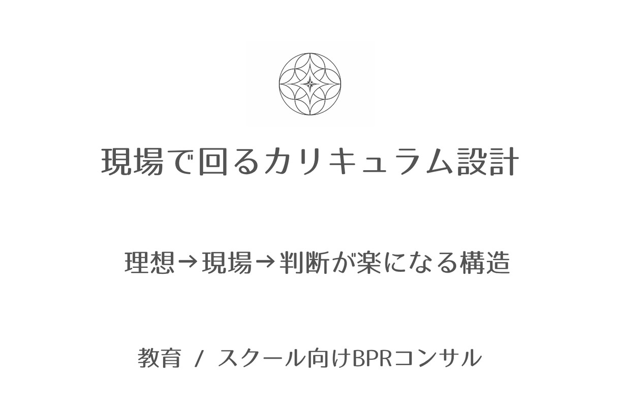 現場で回るカリキュラム設計します 理想論でなく、現場・年齢差・時間制約前提のカリキュラム設計 イメージ1