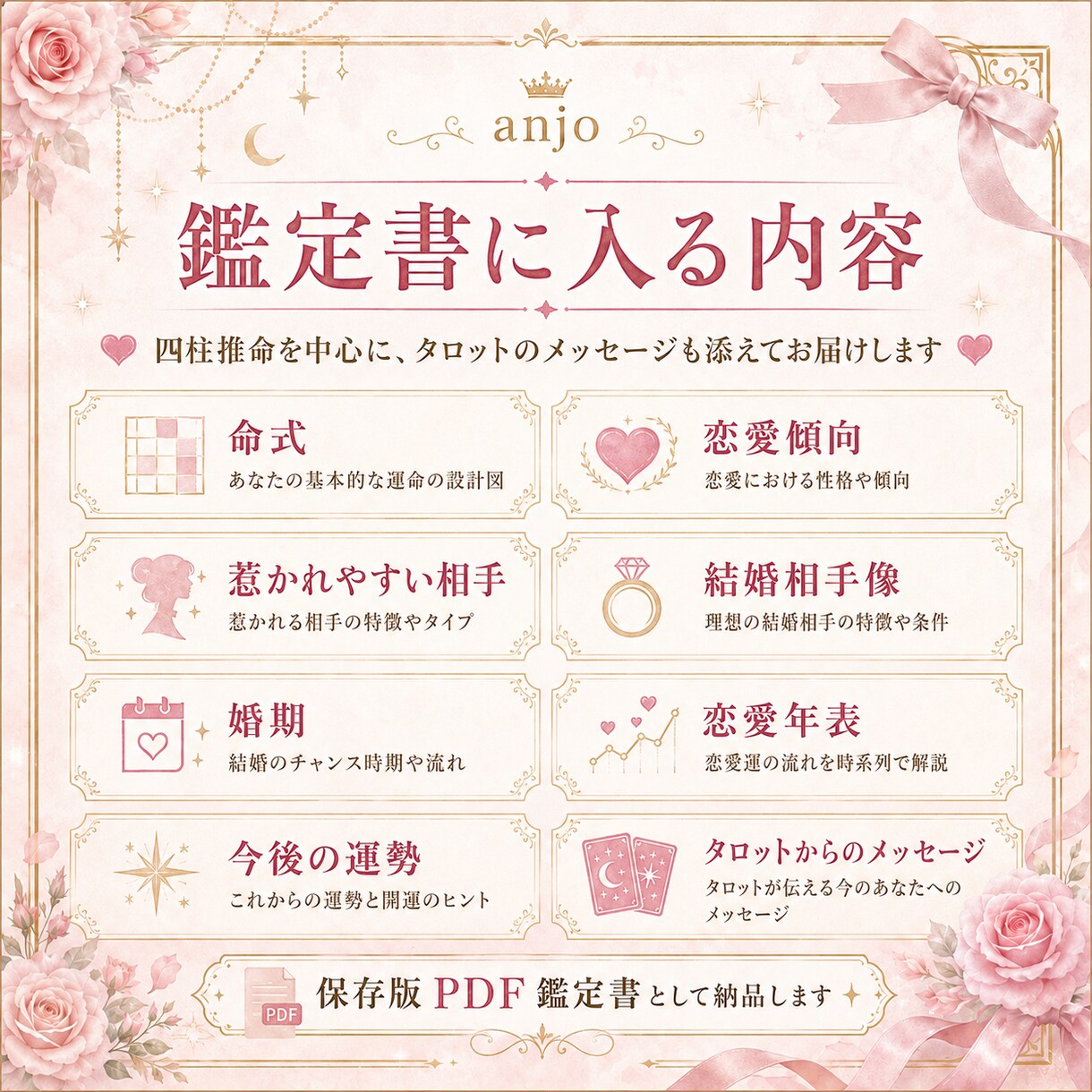 恋愛・結婚運を四柱推命＋タロットで鑑定します 恋愛・結婚運を四柱推命＋タロットで鑑定します イメージ3