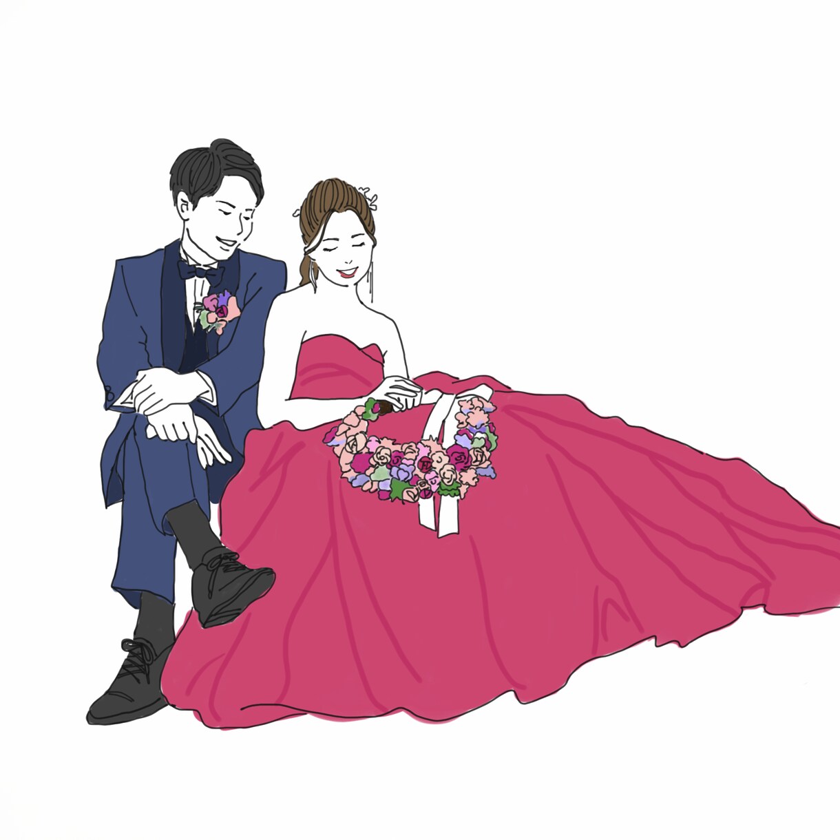 シンプルでおしゃれな似顔絵アイコン描きます アイコンだけでなく結婚式ウェルカムボード、ギフトや思い出にも イメージ2