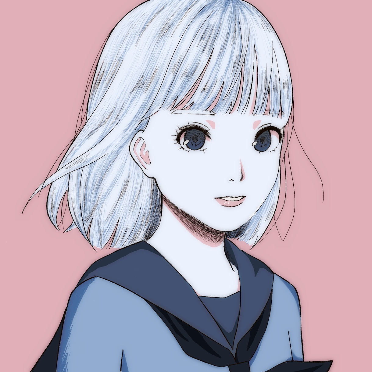 おしゃれかわいいアイコンお描きします 似顔絵も可◎アナログっぽいタッチで可愛いかっこいいイラスト イメージ2