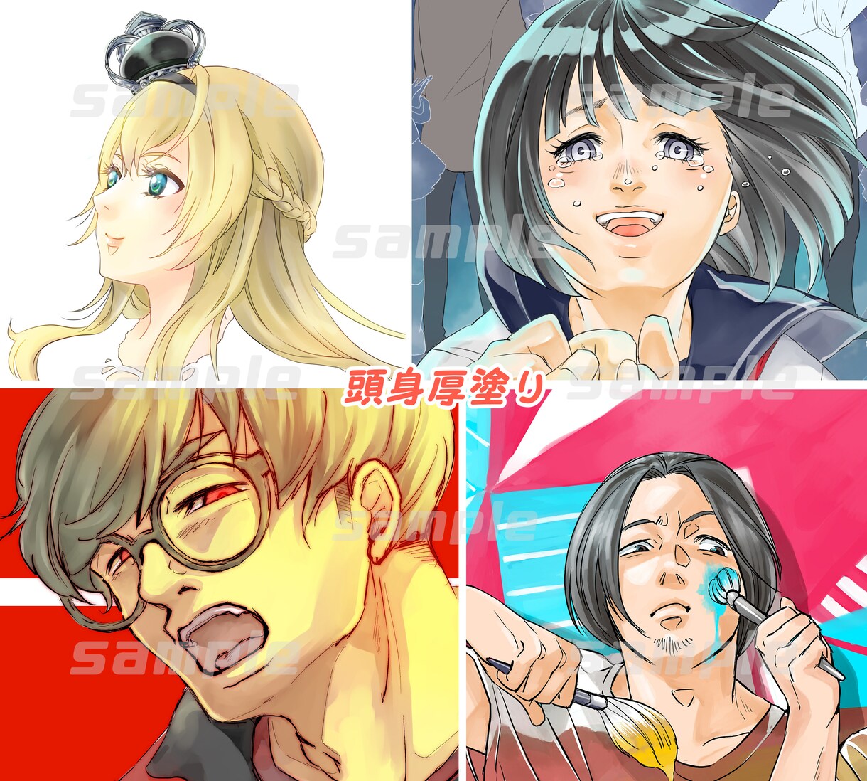 SNS用イラストアイコン作成承ります 似顔絵や創作キャラクター等のイラストアイコンを作成します。 イメージ5