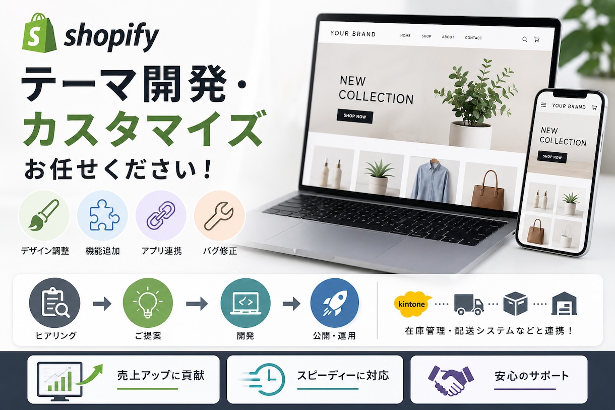 Shopifyのテーマカスタマイズ・機能開発します テンプレートでは実現できないShopifyをカスタマイズ イメージ1