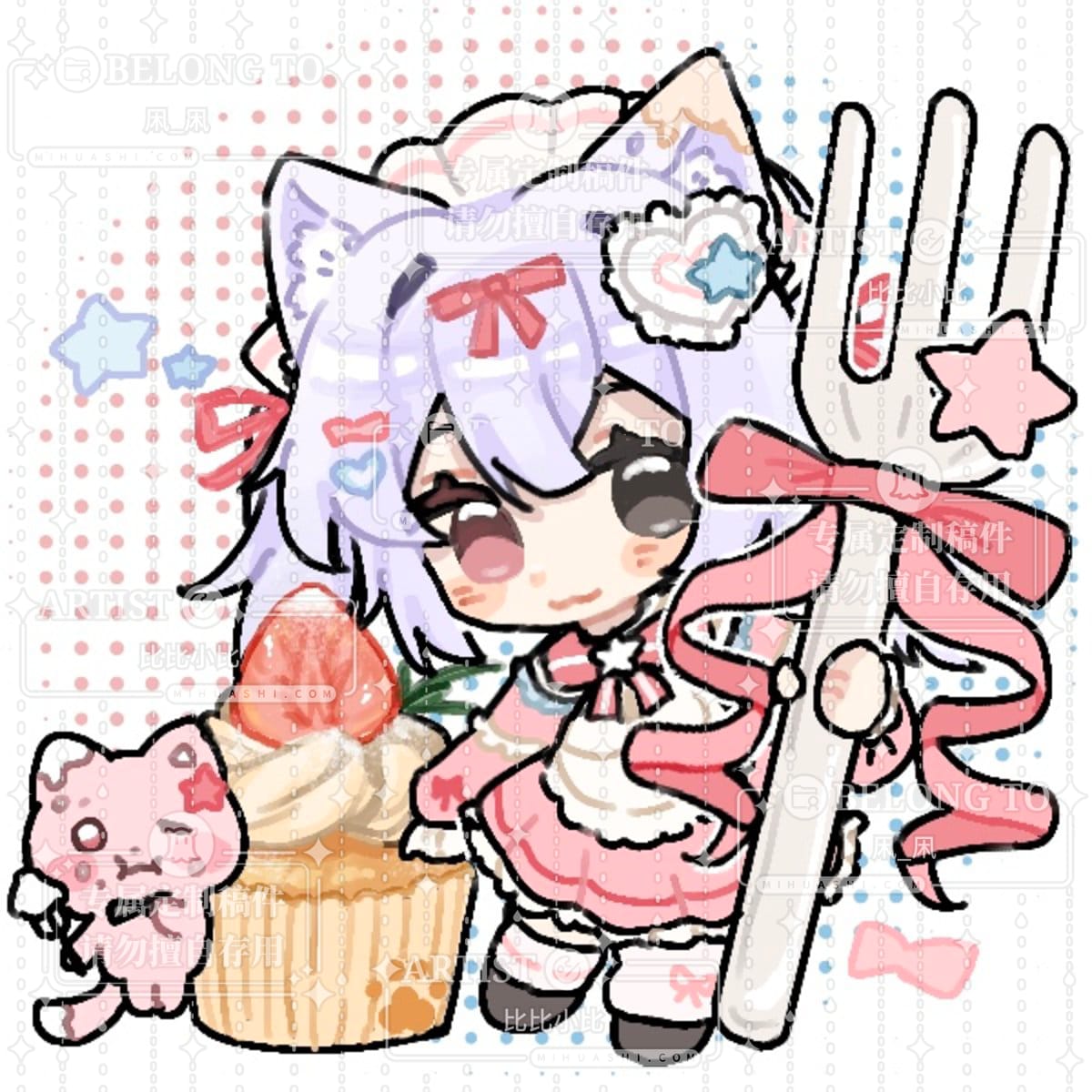 かわいい絵柄でミニキャラを描きます vtuberなどグッズやスタンプとかの商用利用可能です！ イメージ1