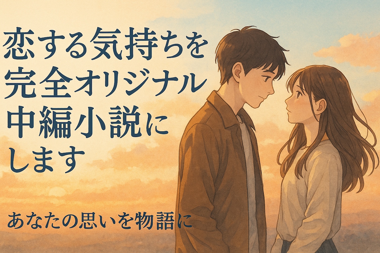 恋する気持ちを完全オリジナルの中編小説にします あなたの恋を約4000字の中編小説に仕立てます イメージ1