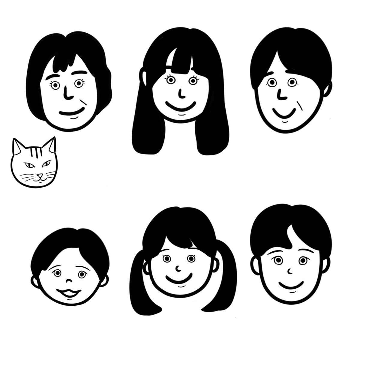 シンプルな線画の似顔絵を描きます SNSや結婚式など活用しやすいシンプルなイラストです。 イメージ2