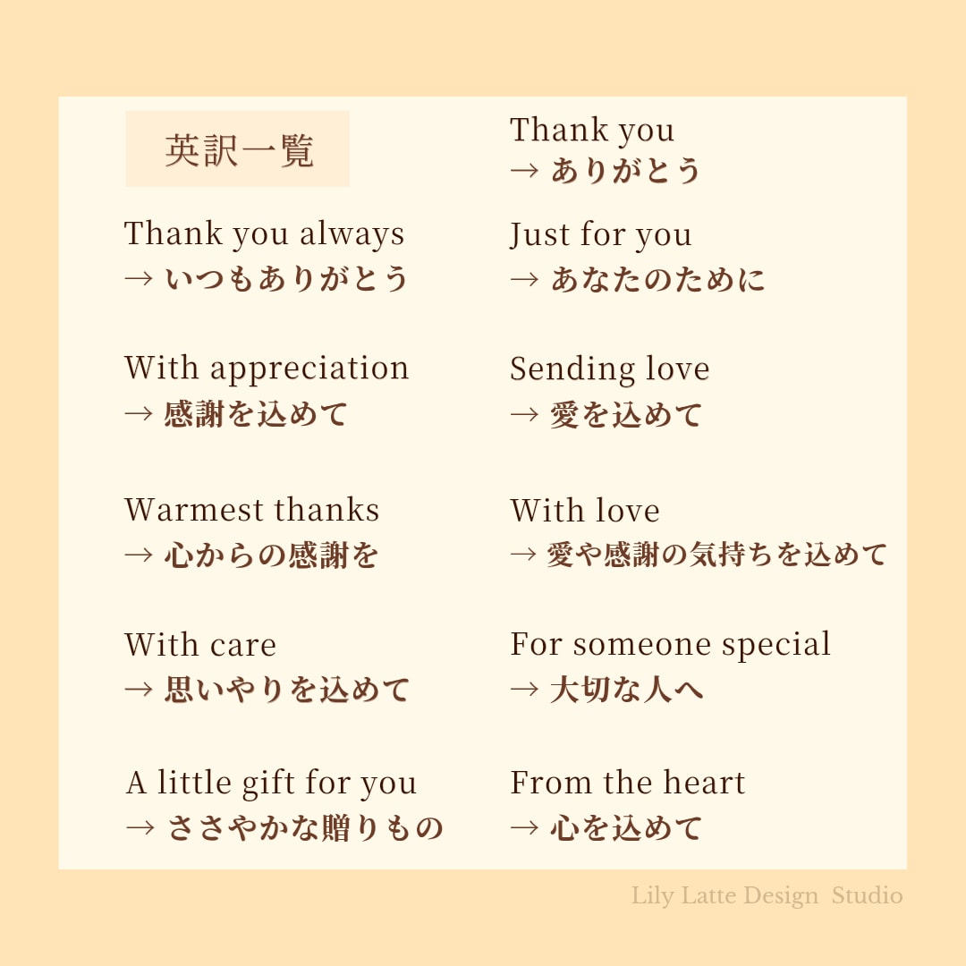 英語メッセージのギフトカードを作成します 気持ちをそっと添えられる、上品な英語カード イメージ6