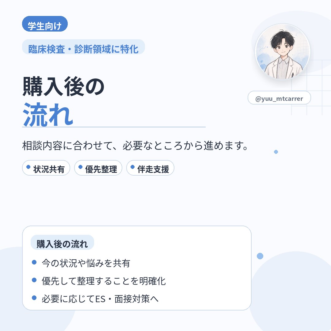 就活を臨床検査技師が支援します 臨床検査・診断領域に特化した就活相談 イメージ9