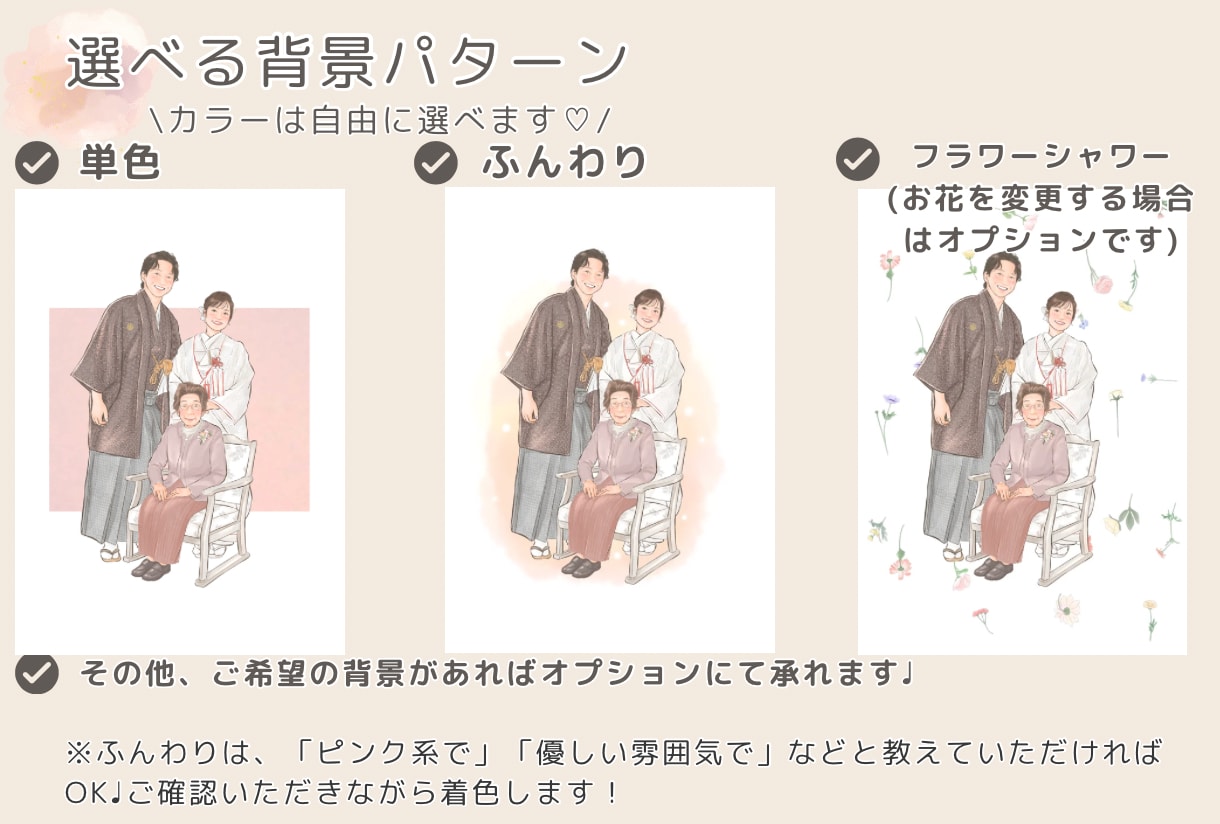 オシャレかわいい♩温かくて似てる似顔絵かきます 印刷郵送◎シンプルだけどあったかい♩プレゼント/還暦/記念日 イメージ9