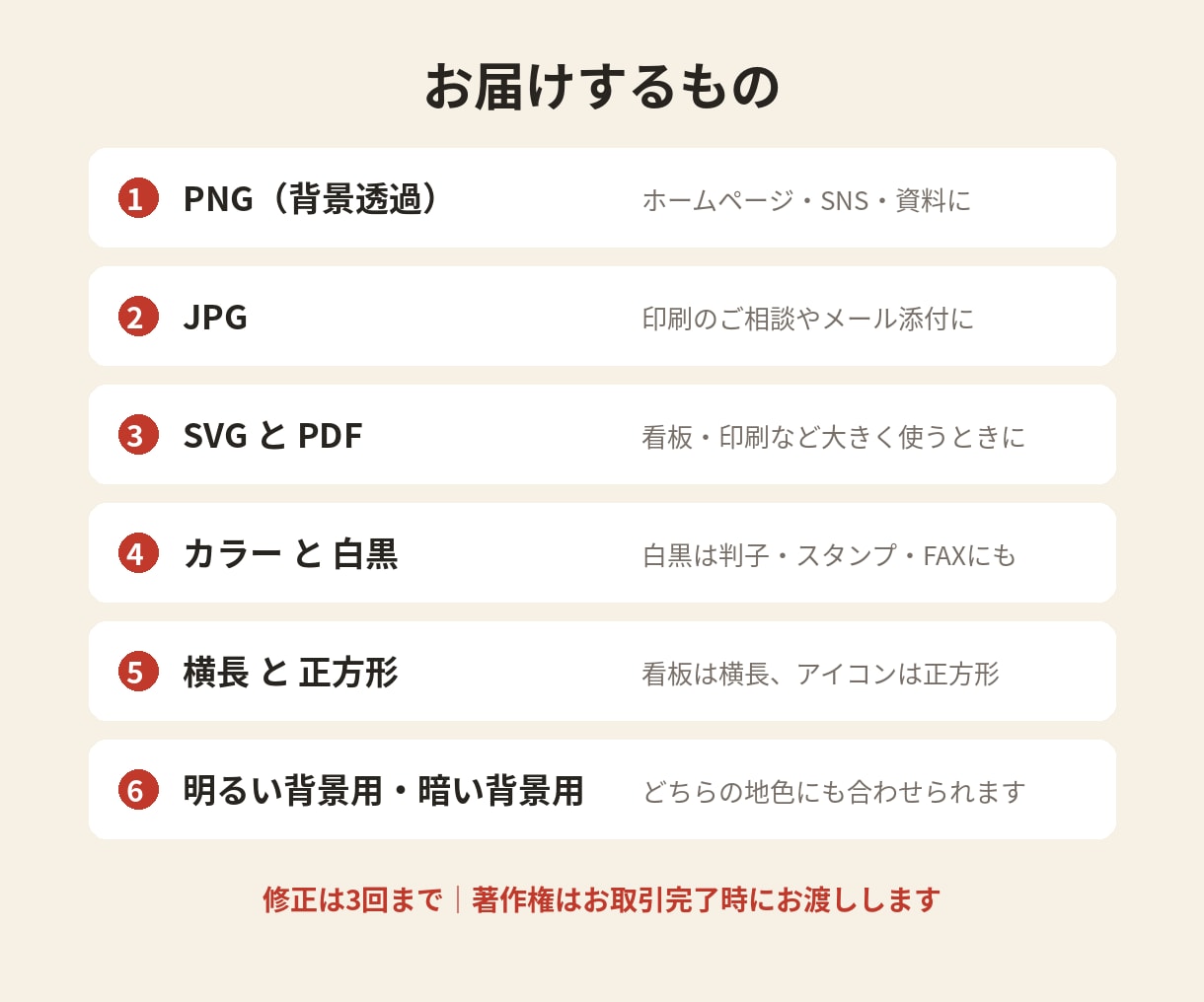 文字と図形で、お店のロゴを作ります 3案から選べる｜カラー・白黒／横長・正方形 イメージ4