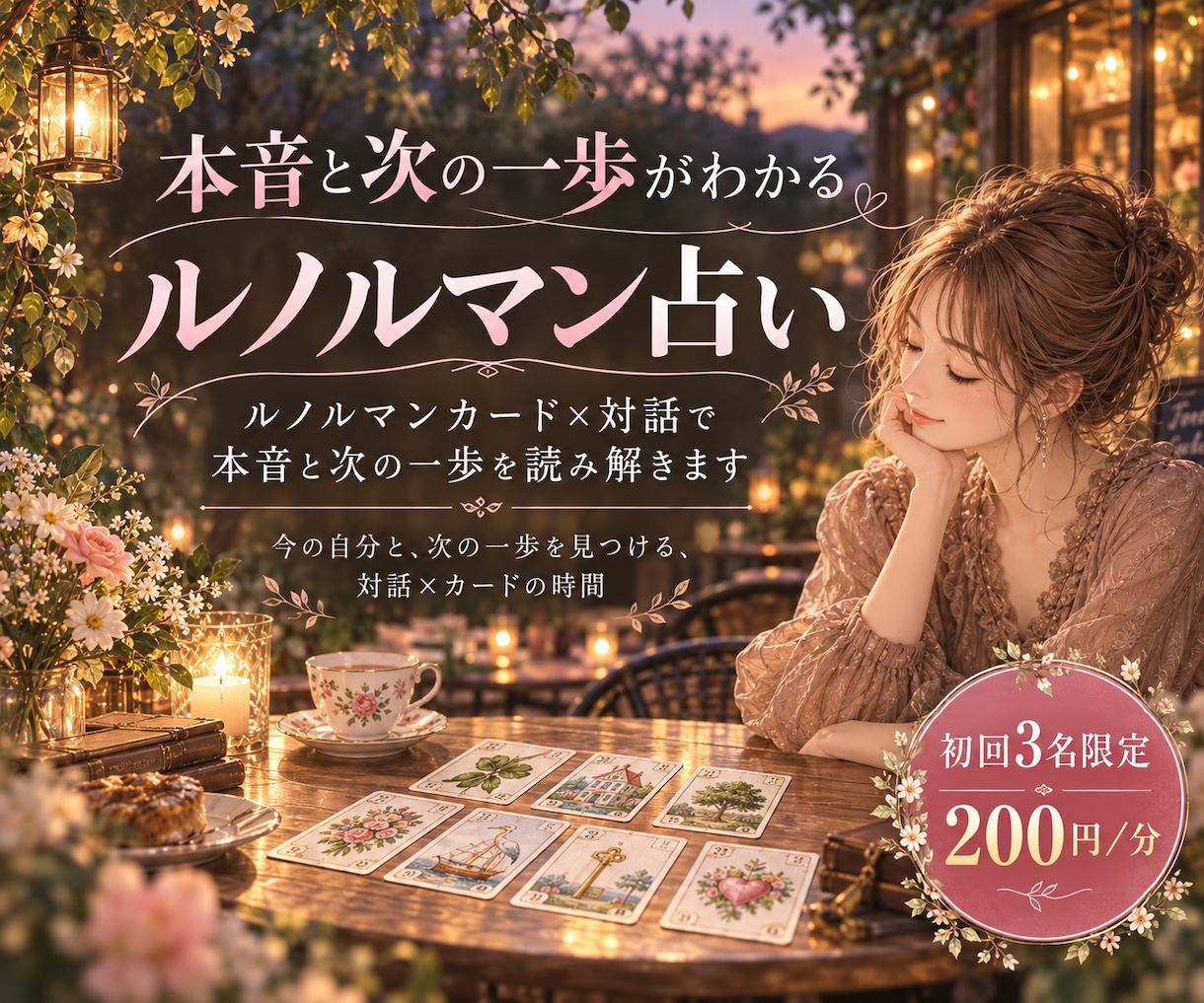 ルノルマン×対話で本音と次の一歩を読み解きます 今の自分と、次の一歩を見つける、対話×カードの時間 イメージ1