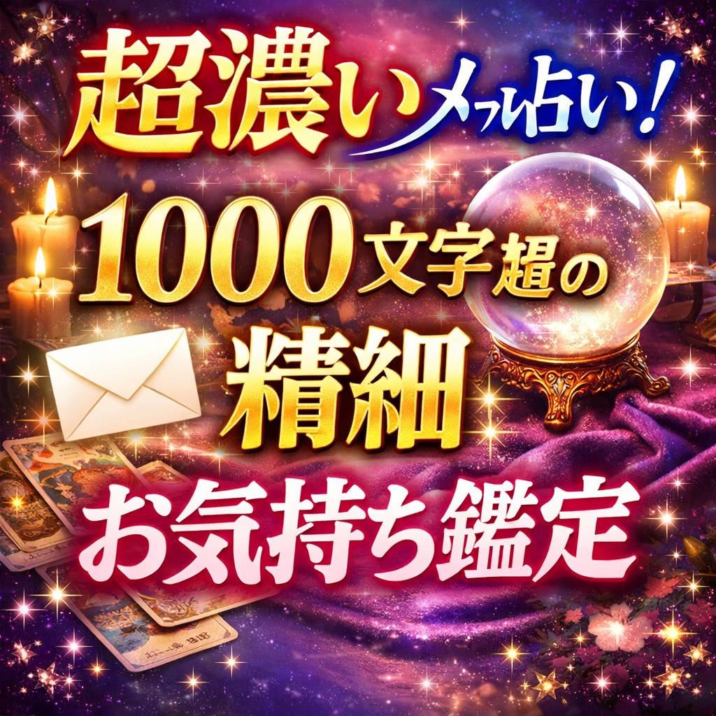 1件1000文字超！気持ちと今後を濃ゆく霊視します 鑑定歴10年超！複雑愛も好転へ導く本格霊視鑑定！ イメージ1