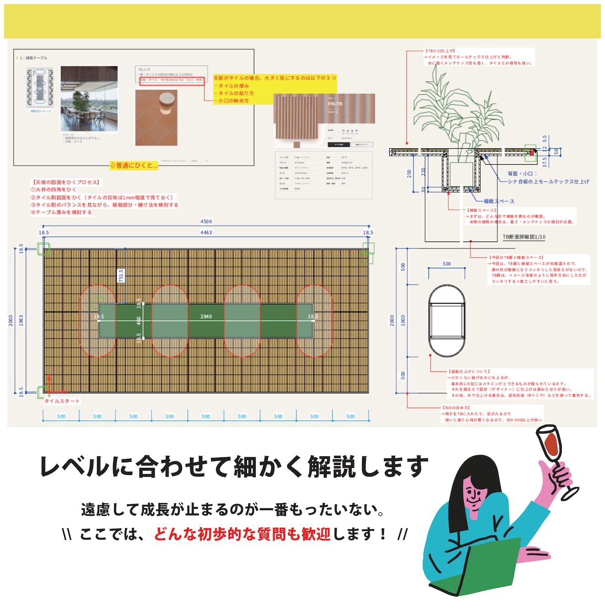 現役建築士が初心者向け家具図をレクチャーします 建築歴14年｜CADオペ・設計志望向け｜造作家具｜ イメージ5