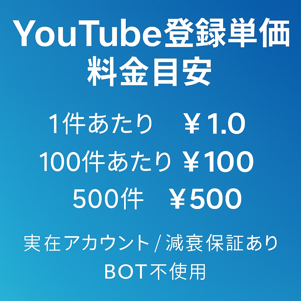 YoutubeCH登録を500件位の宣伝します 2,000円で500件前後になるよう宣伝・拡散！ イメージ2
