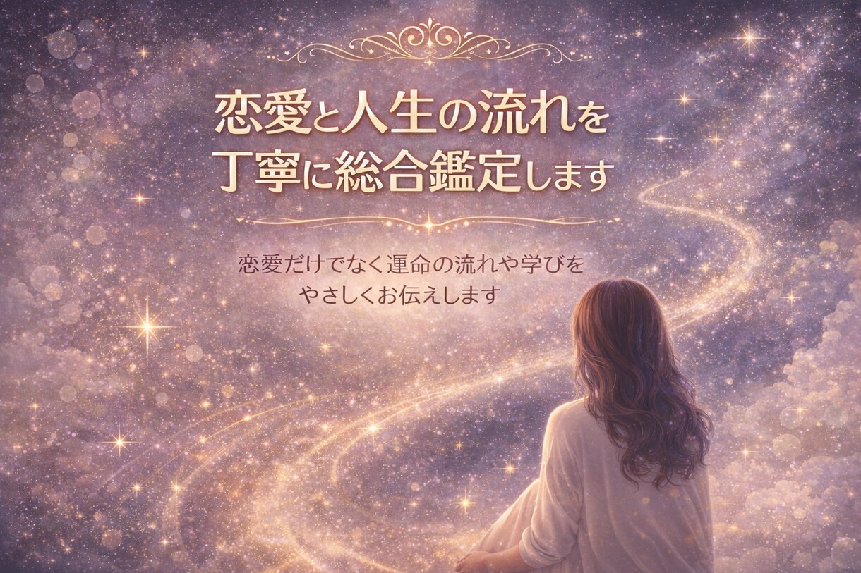 恋愛と人生の流れを丁寧に総合鑑定します 恋愛だけでなく、運命の流れや学びをやさしくお伝えします。 イメージ1