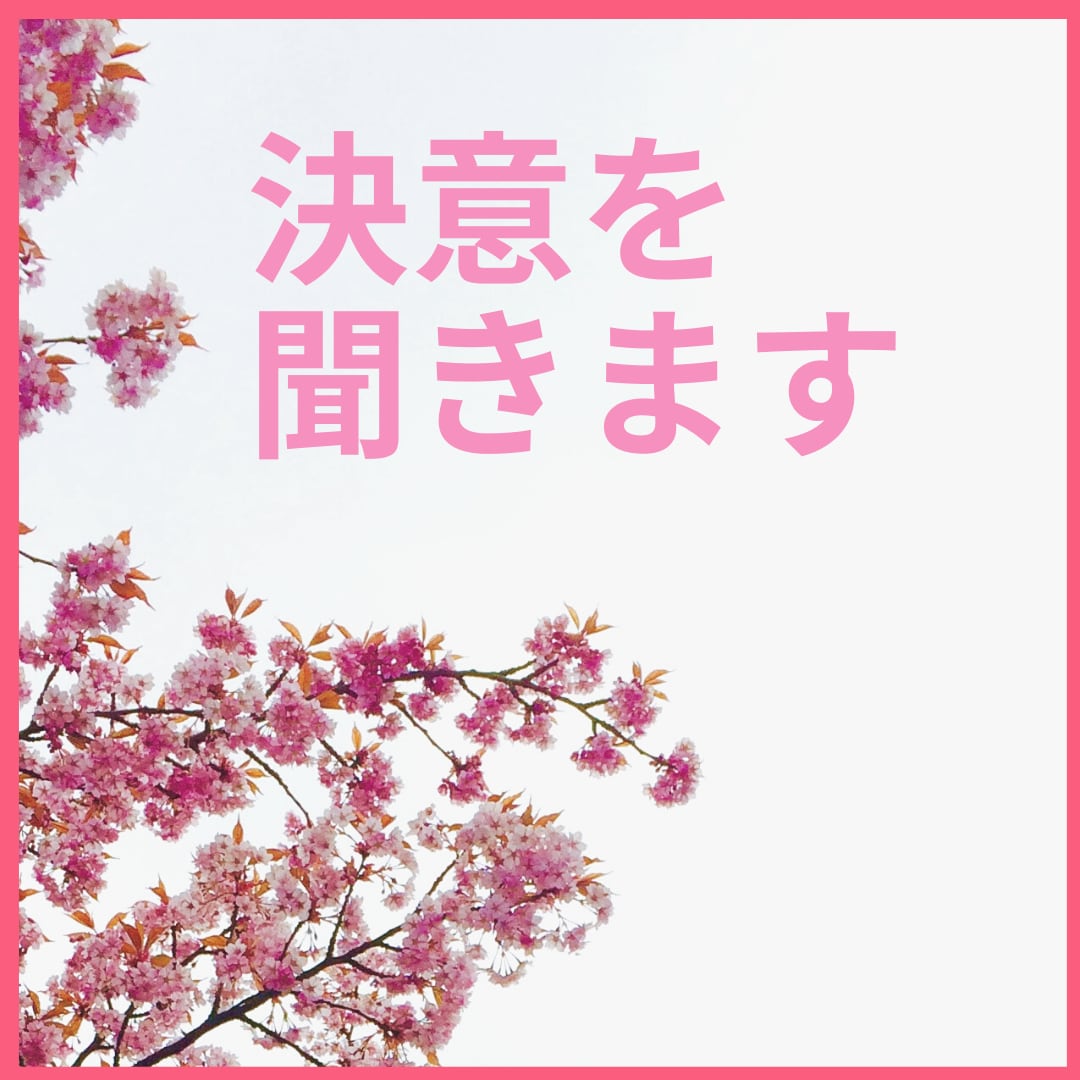 新年度の決意を聞きます 春になりました。心機一転、決意表明を聞きます！ イメージ1