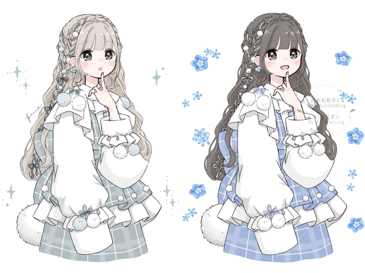 ふわふわポンポンリボン量産イラストをお描きします 基本で色変え、プラスオプションでさらにオリジナルも出せます イメージ1