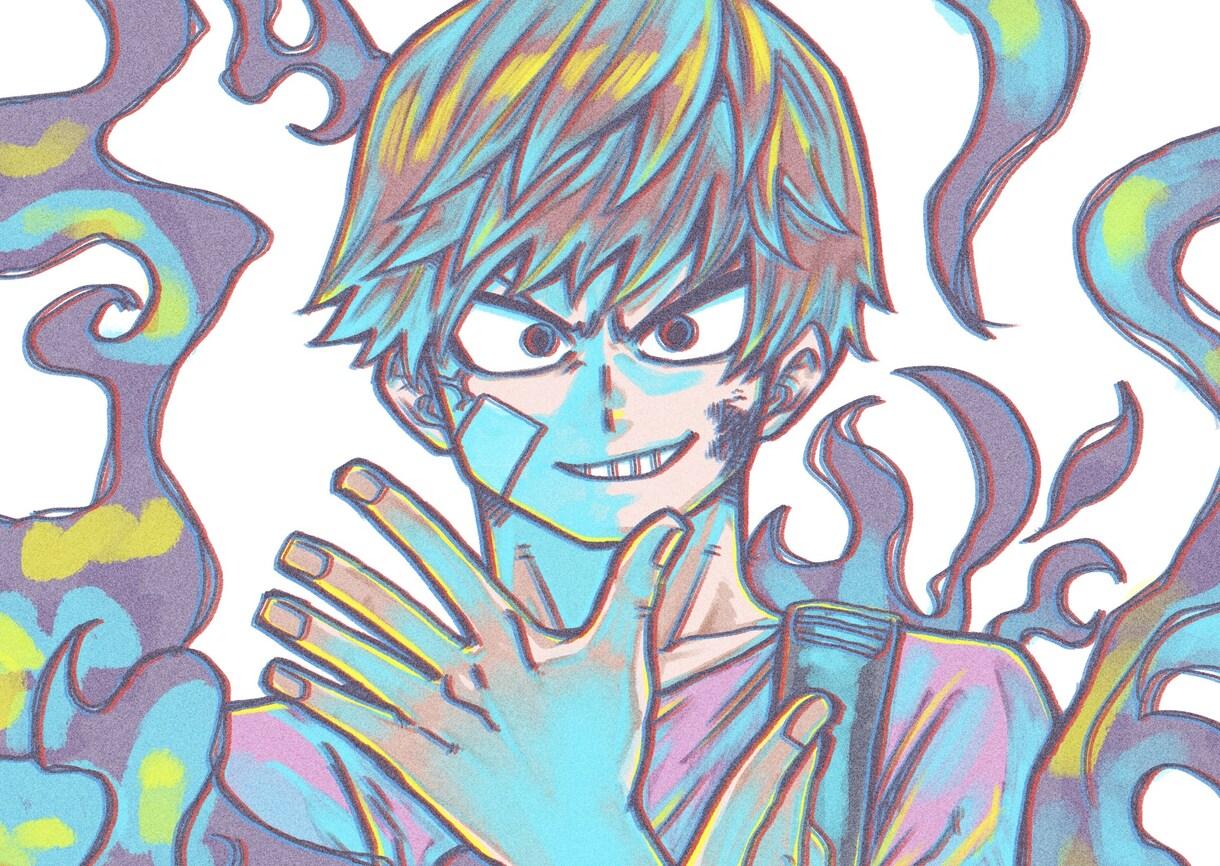 SNS用のバストアップイラストを描きます 『色』をテーマにした少年漫画風アイコン イメージ5