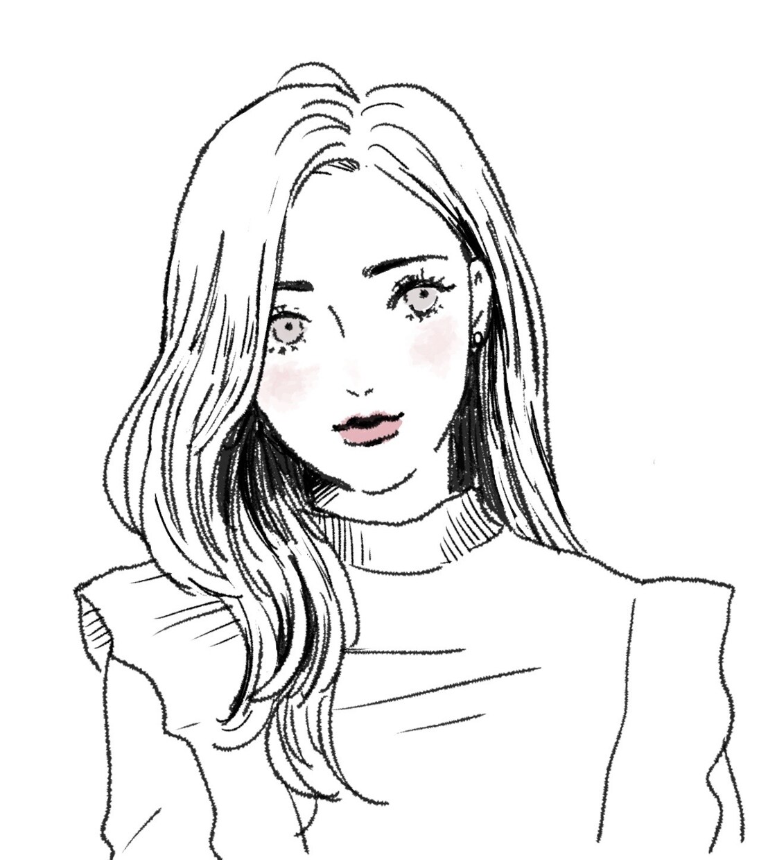 おしゃれでかわいい！ハイセンスな似顔絵描きます SNSアイコンに使いやすいおしゃれ女子・男子イラスト描きます イメージ1