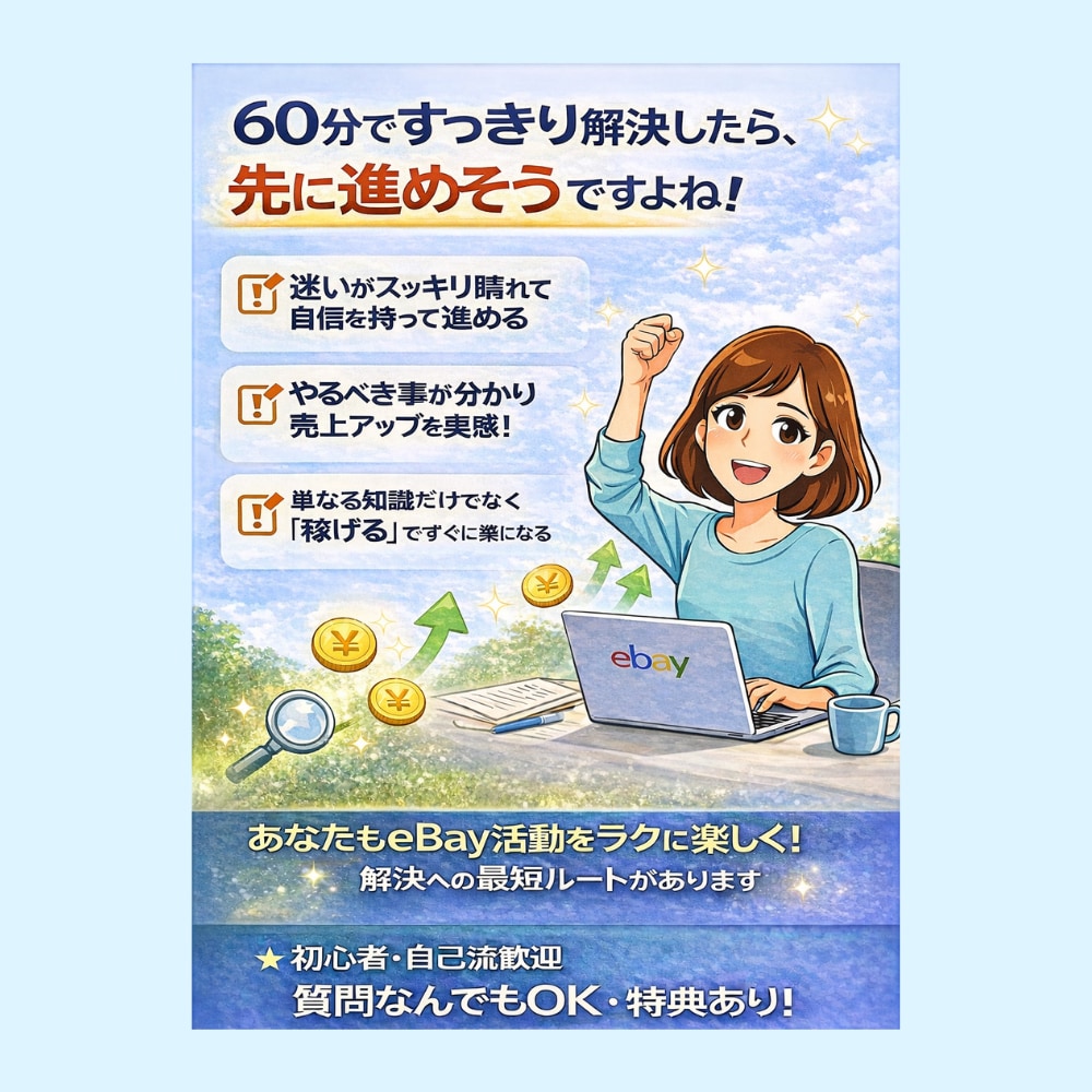 実践！eBay輸出スポットコンサル致します 不安解消関税CPSCも現役セラーが画面共有でサポートします イメージ2