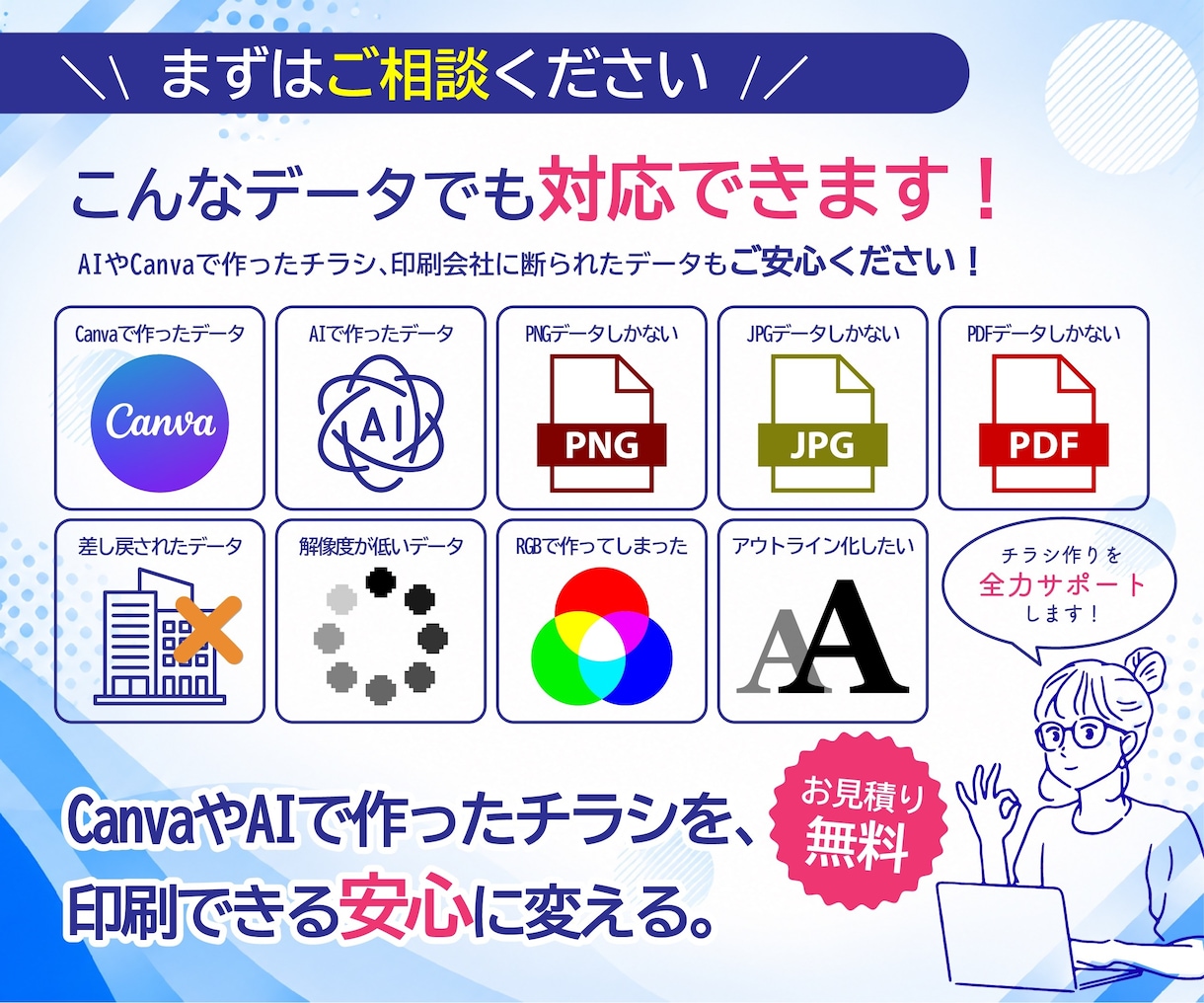 AI生成画像を印刷会社へ入稿できるデータにします 入稿エラーの不安解消！あなたのチラシを入稿可能なデータに イメージ10