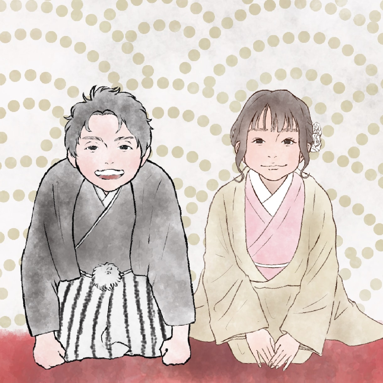 やさしくきれいな似顔絵描きます アイコンなどに使いやすい誇張しない似顔絵です。 イメージ1