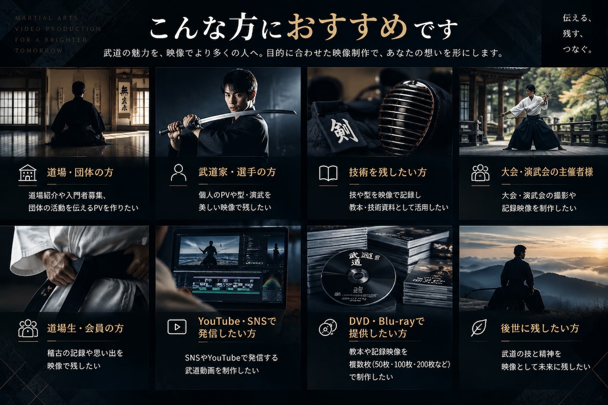 武道の魅力を伝えるPV・動画を編集します 武道経験を活かし、技・型・道場の魅力を映像で引き出します イメージ2