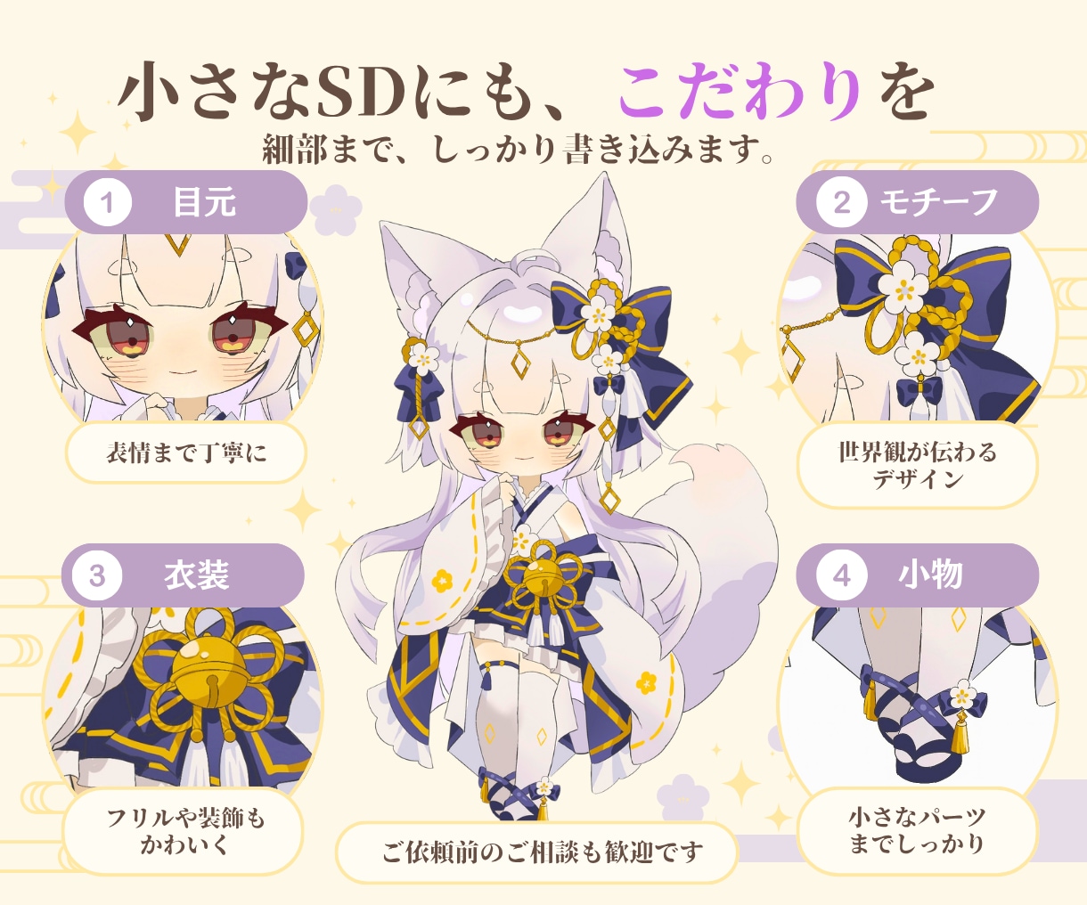 VTuber・配信向けミニキャラを制作します 大切な衣装や特徴を残した“ミニ”を、配信・グッズ・記念日に。 イメージ2
