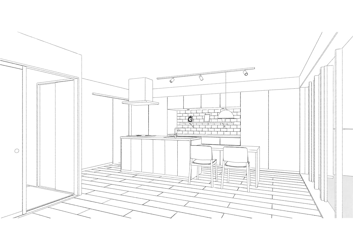 建築デザイナーがおしゃれな手書き風パース作成します BIMによる3次元データで正確な寸法・サイズ感で表現します。 イメージ2