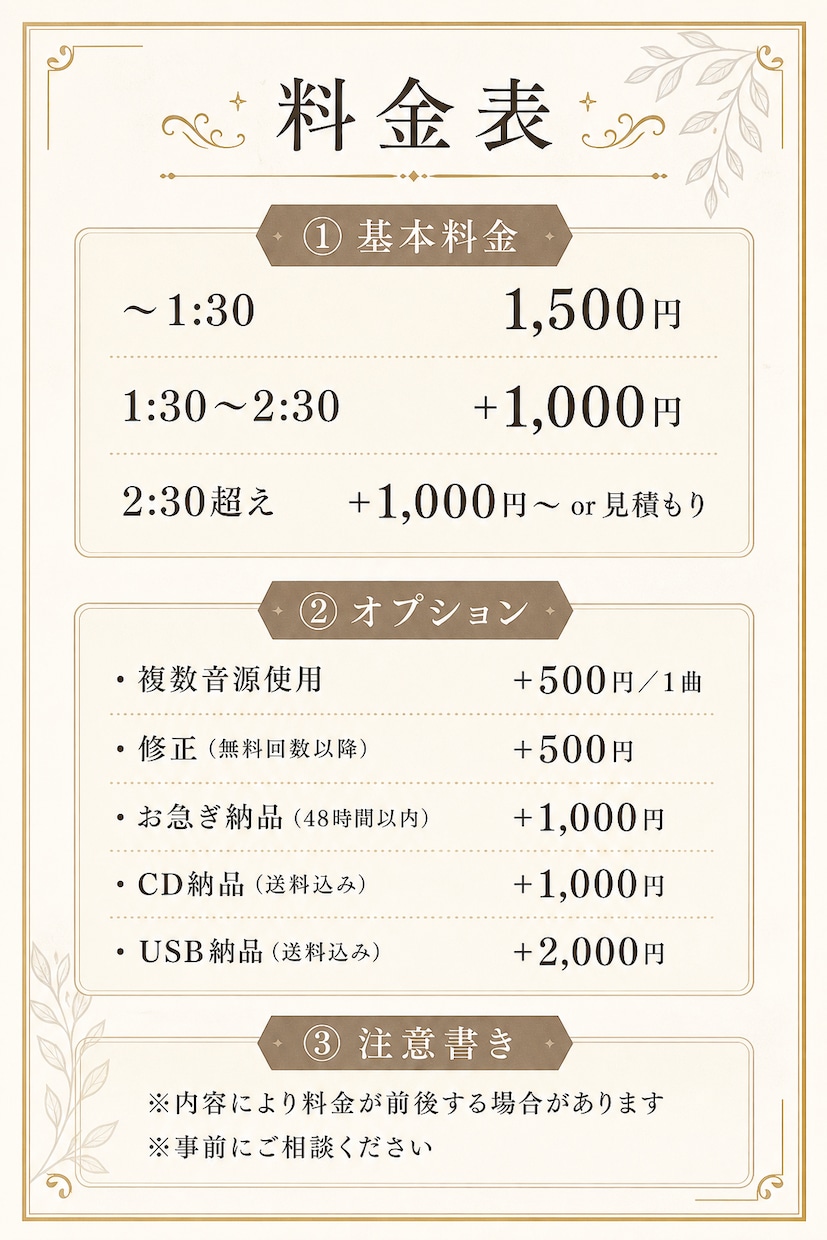 演技（新体操など）・結婚式使用音源の編集をします 違和感ゼロのつなぎで、魅せる音源へ編集します！ イメージ2