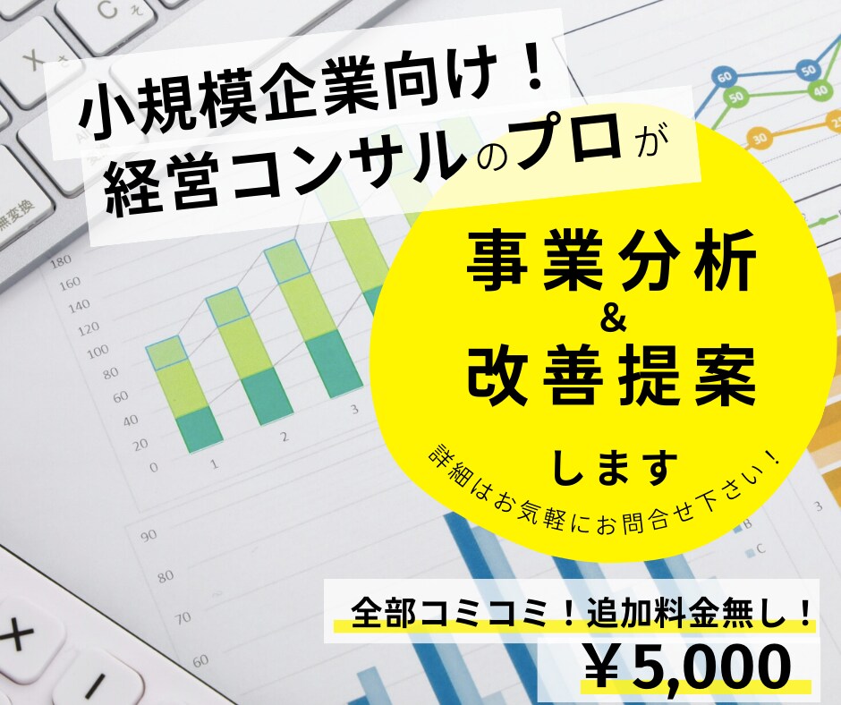 中小企業診断士が、事業分析・経営改善提案を行います 小規模事業向け!簡易的な事業分析、課題抽出を実施します。 イメージ1